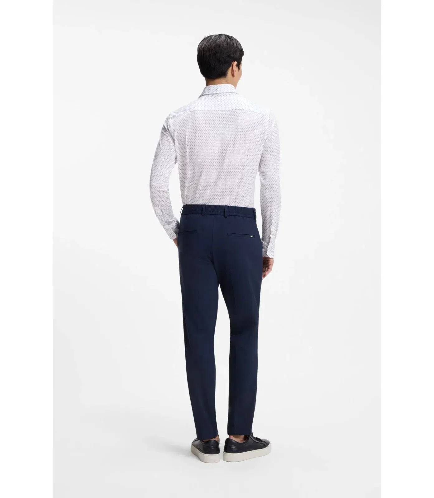 Boss Printed Slim Fit Shirt In Performance Stretch Jersey Light Blue