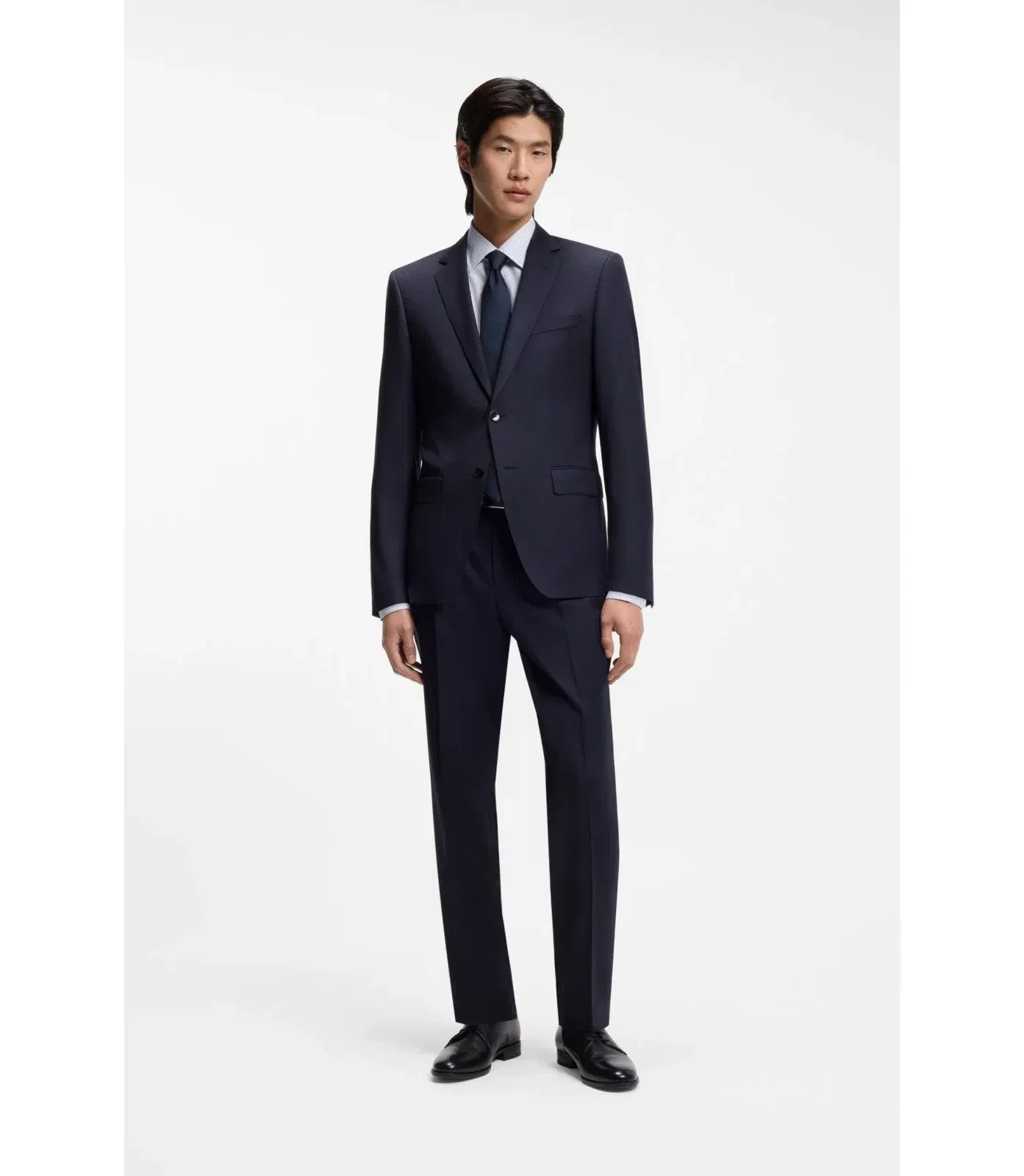Boss Printed Slim Fit Shirt In Italian Made Twill Light Blue