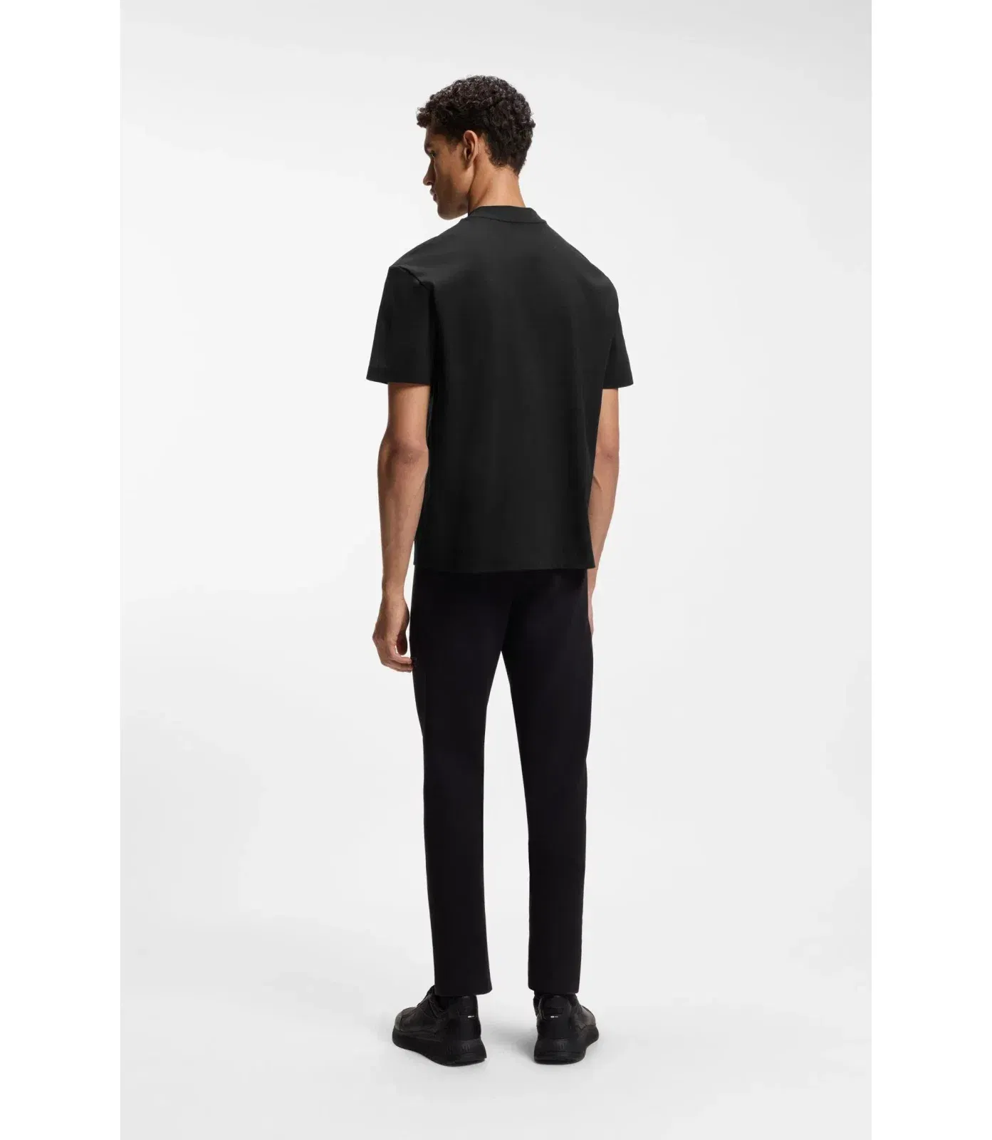 Boss Porsche X Boss Relaxed Fit T Shirt With Logo Collar Black
