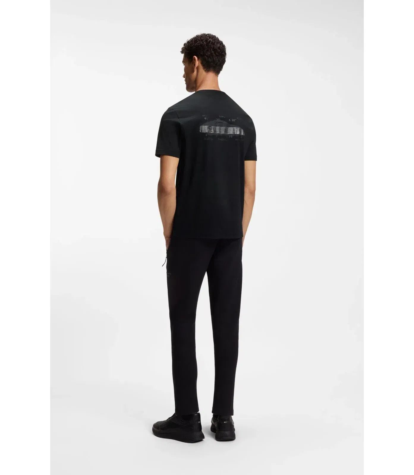 Boss Porsche X Boss Mercerized Cotton T Shirt With Rear Graphics Black