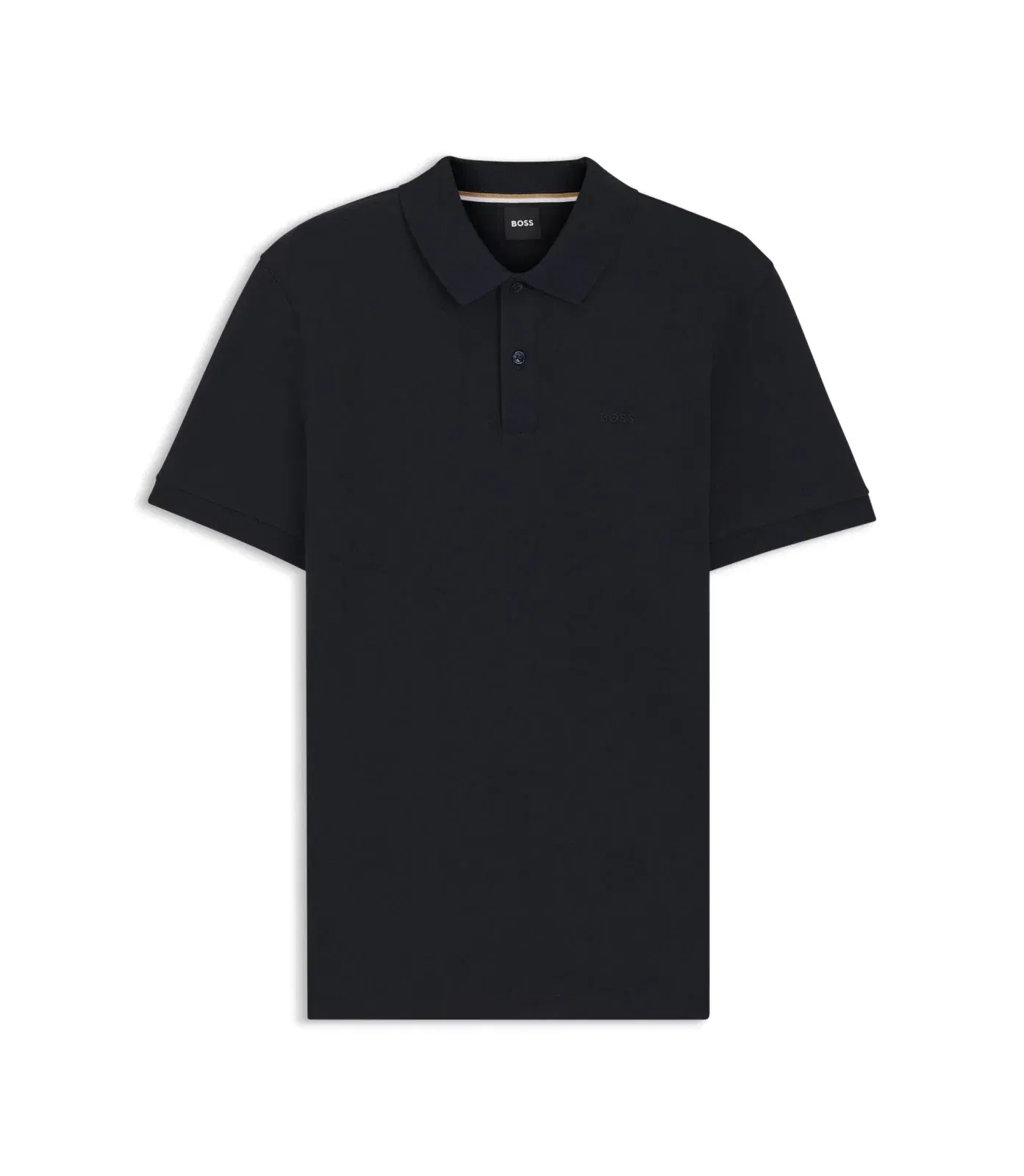Boss Pallas Logo Detail Polo Shirt In Cotton Piqu Dark Blue