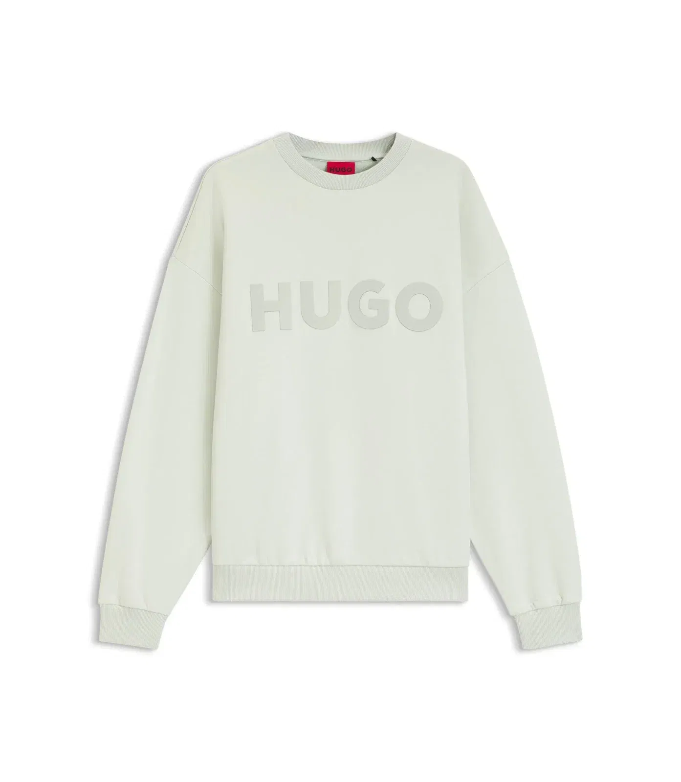Hugo Oversize Fit Sweatshirt In Cotton Terry With Tonal Logo Light Green