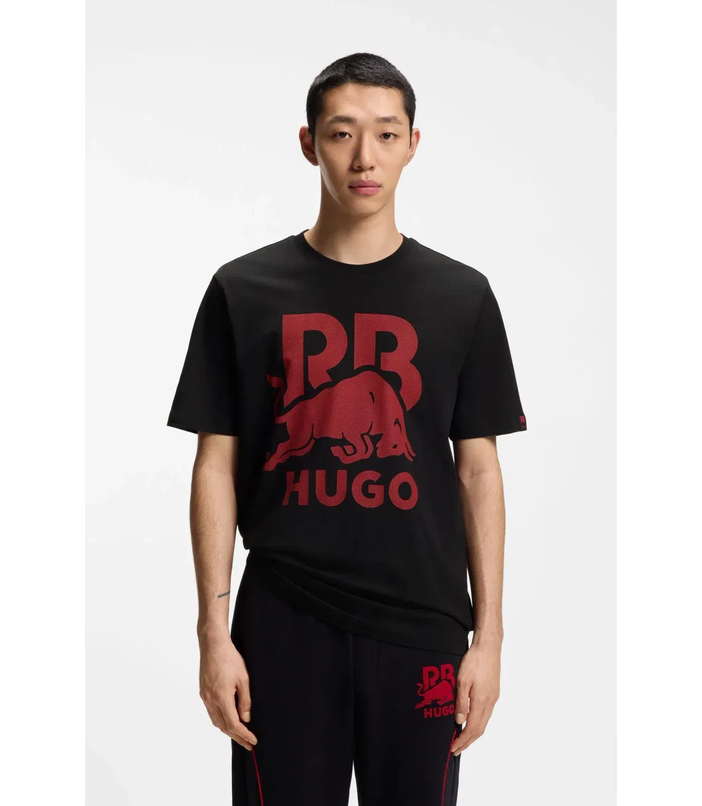 Hugo X Rb Cotton T Shirt With Bull Motif Black