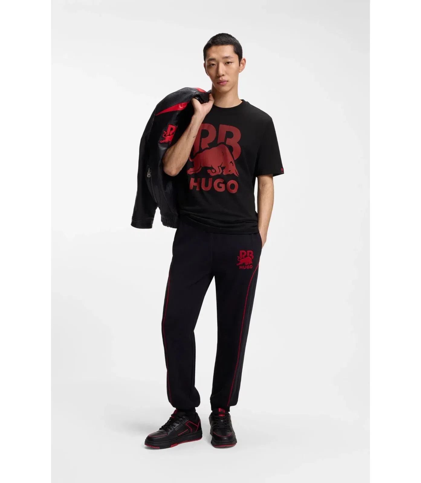 Hugo X Rb Cotton T Shirt With Bull Motif Black