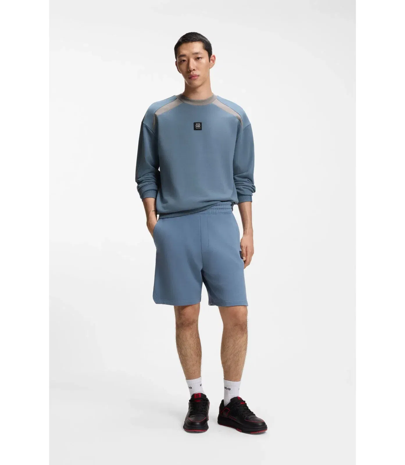 Hugo X Rb Cotton Terry Sweatshirt With Bull Motif Dark Grey