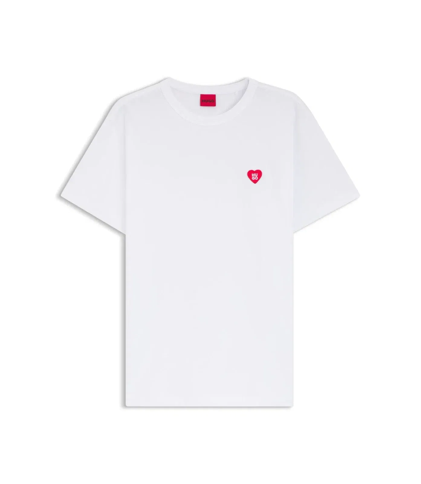 Hugo Heart Logo T-Shirt In Cotton Jersey White Women's