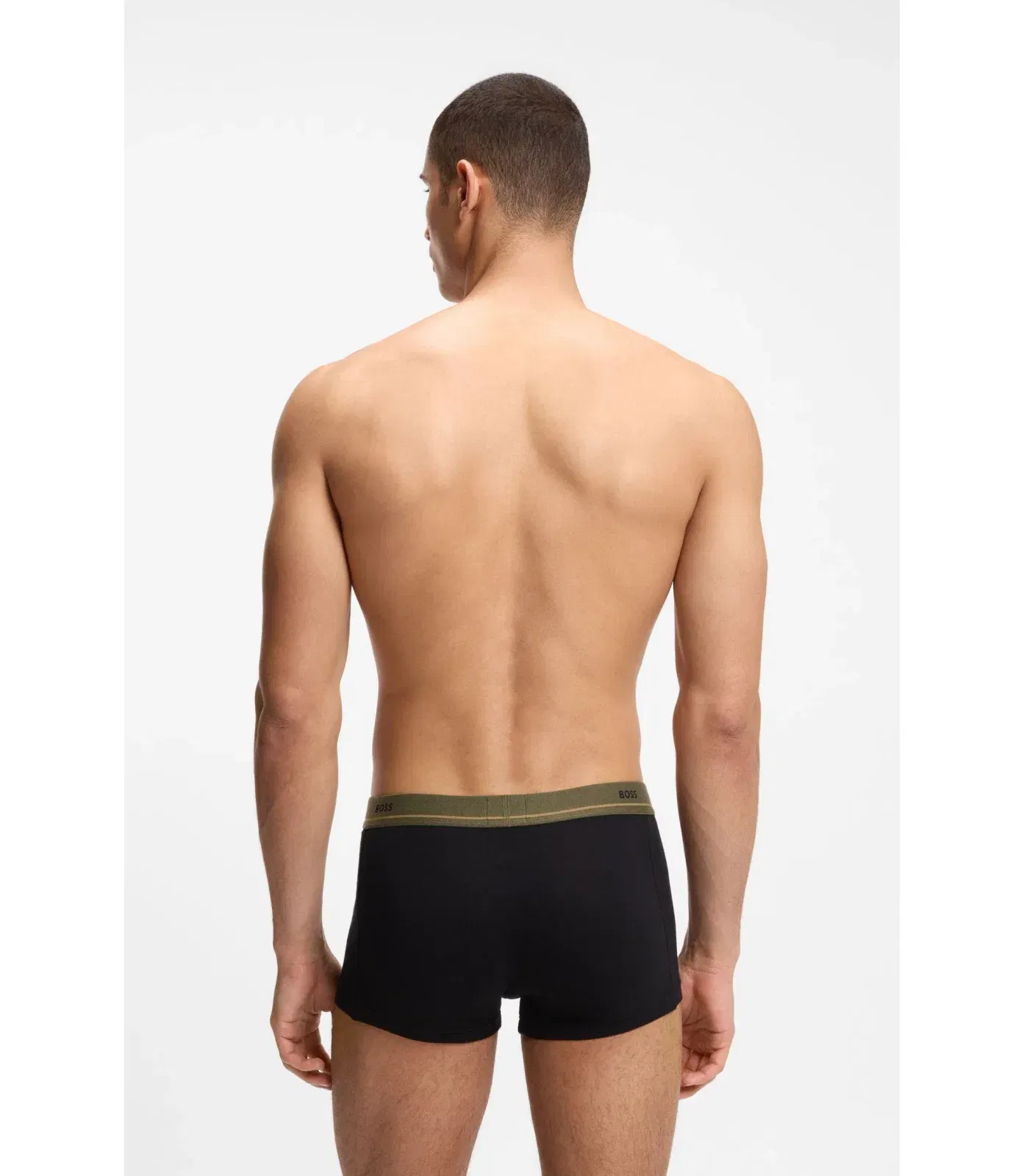 Boss Five Pack Of Stretch Cotton Trunks With Logo Waistbands Black