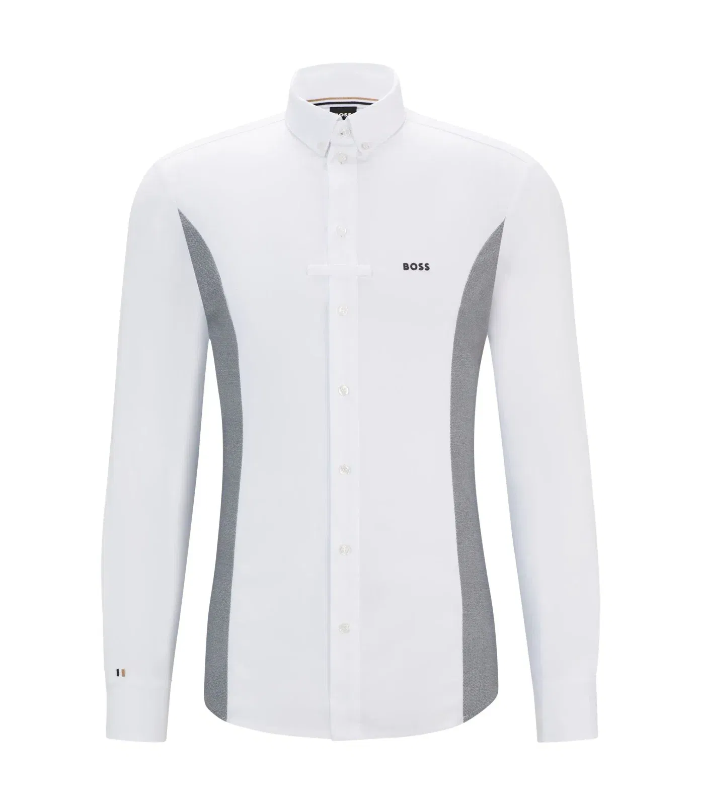 Boss Equestrian Tournament Shirt With Melange Inserts Silver