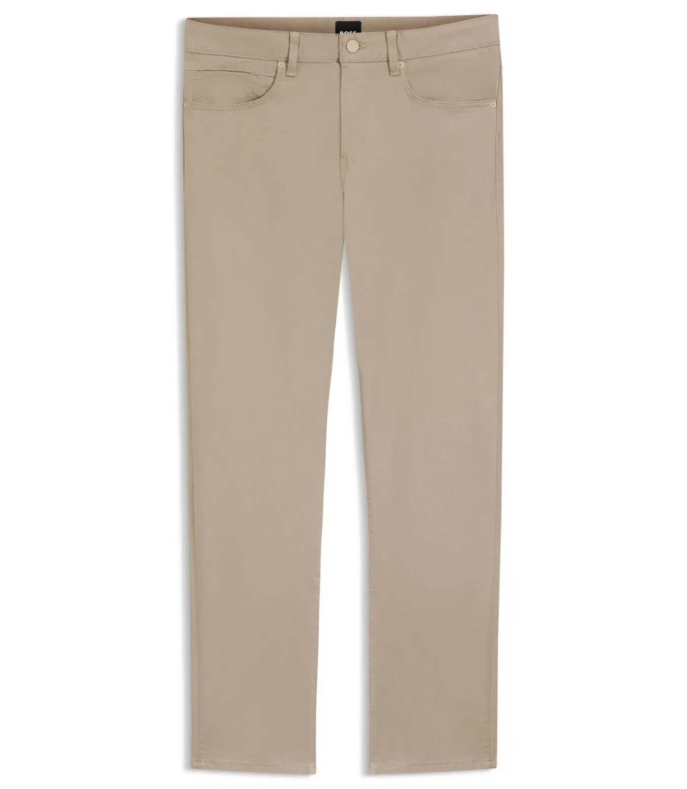 Boss Delaware Slim Fit Trousers In Fade Resistant Twill Light Brown