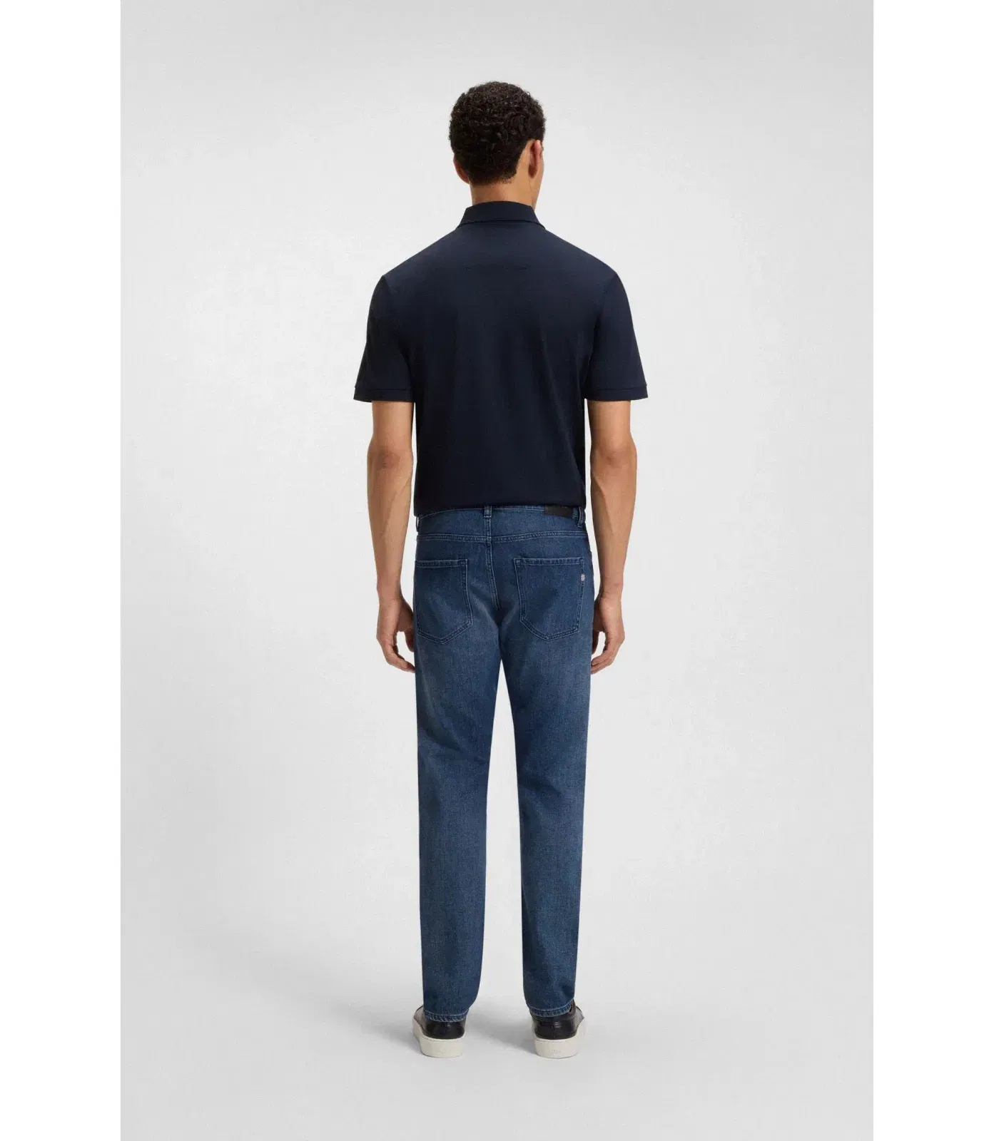 Boss Delaware Blue Slim Fit Jeans In Mechanical Stretch Denim Dark Blue