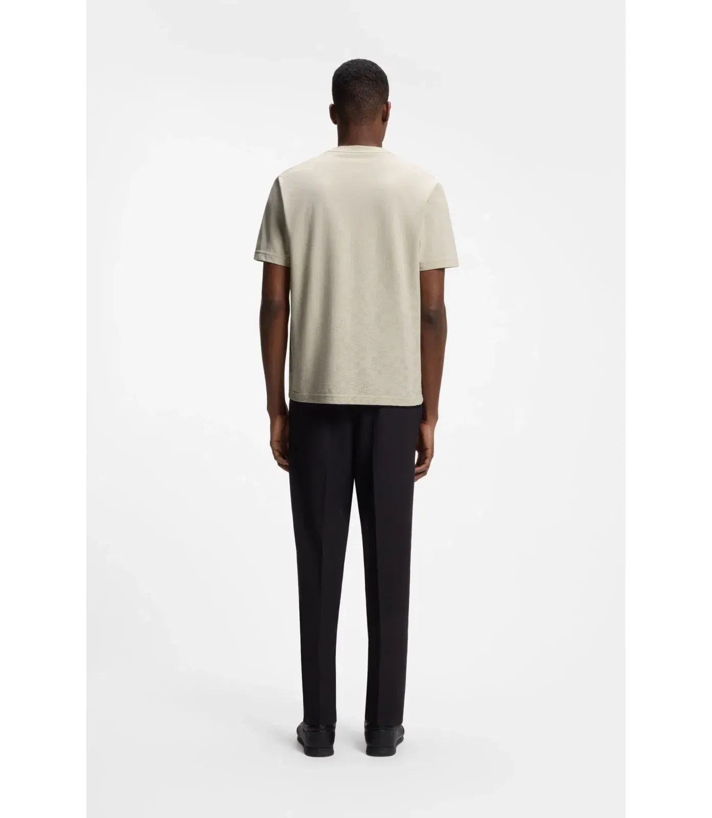 Boss Cotton Piqu T-Shirt With All Over Print Light Beige