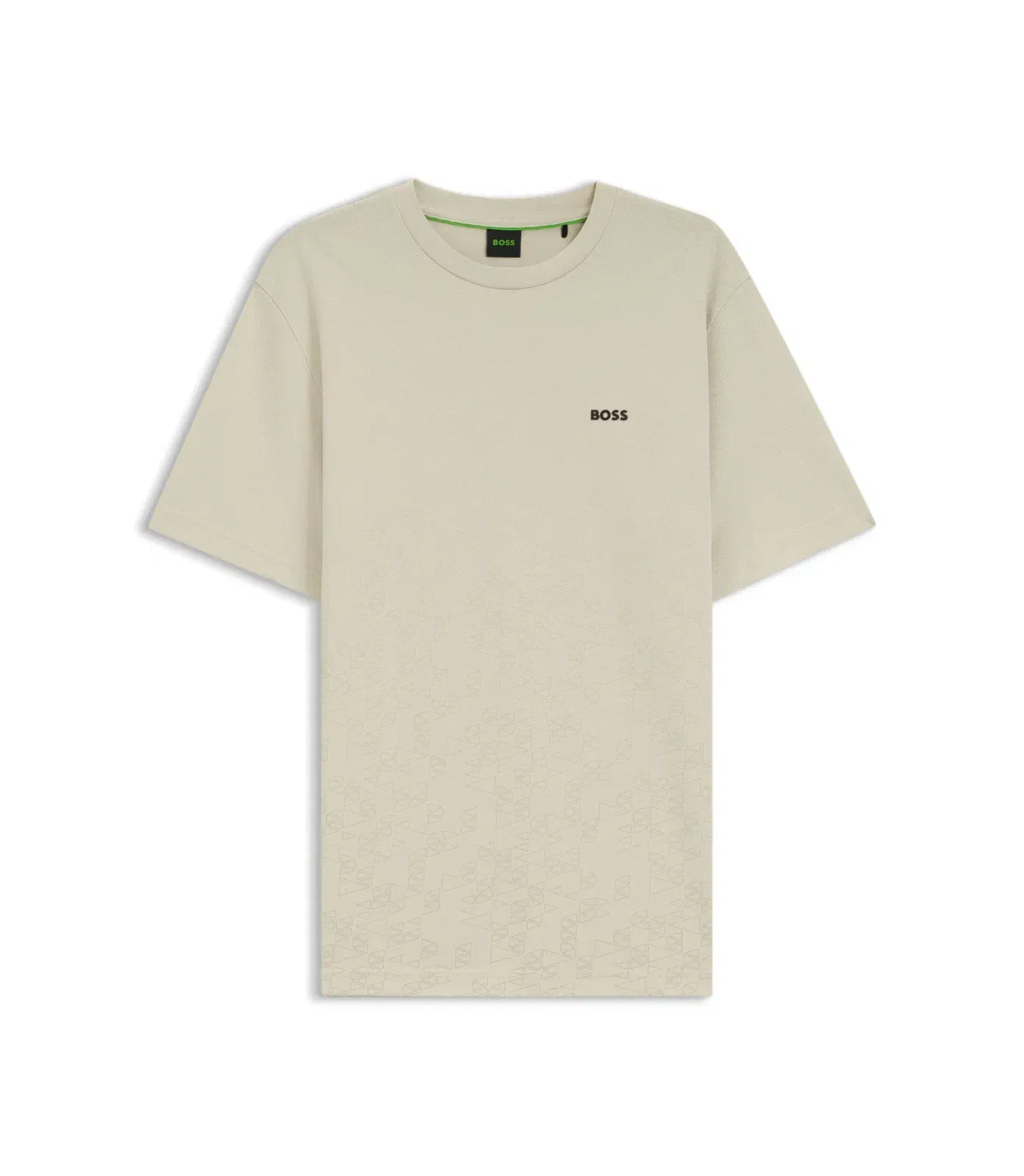 Boss Cotton Piqu T-Shirt With All Over Print Light Beige