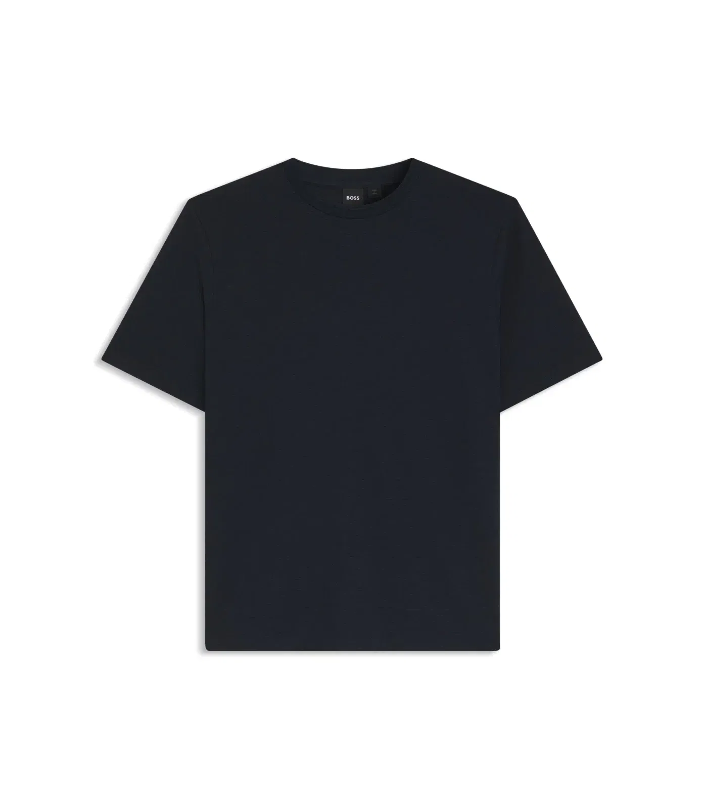 Boss Cotton Blend T-Shirt With Bubble Jacquard Structure Dark Blue