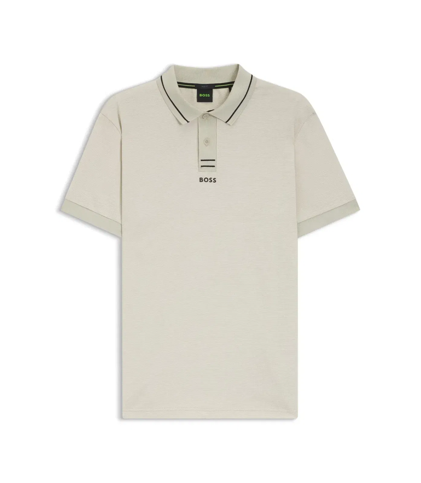 Boss Centred Logo Slim Fit Polo Shirt In Cotton Piqu Light Beige