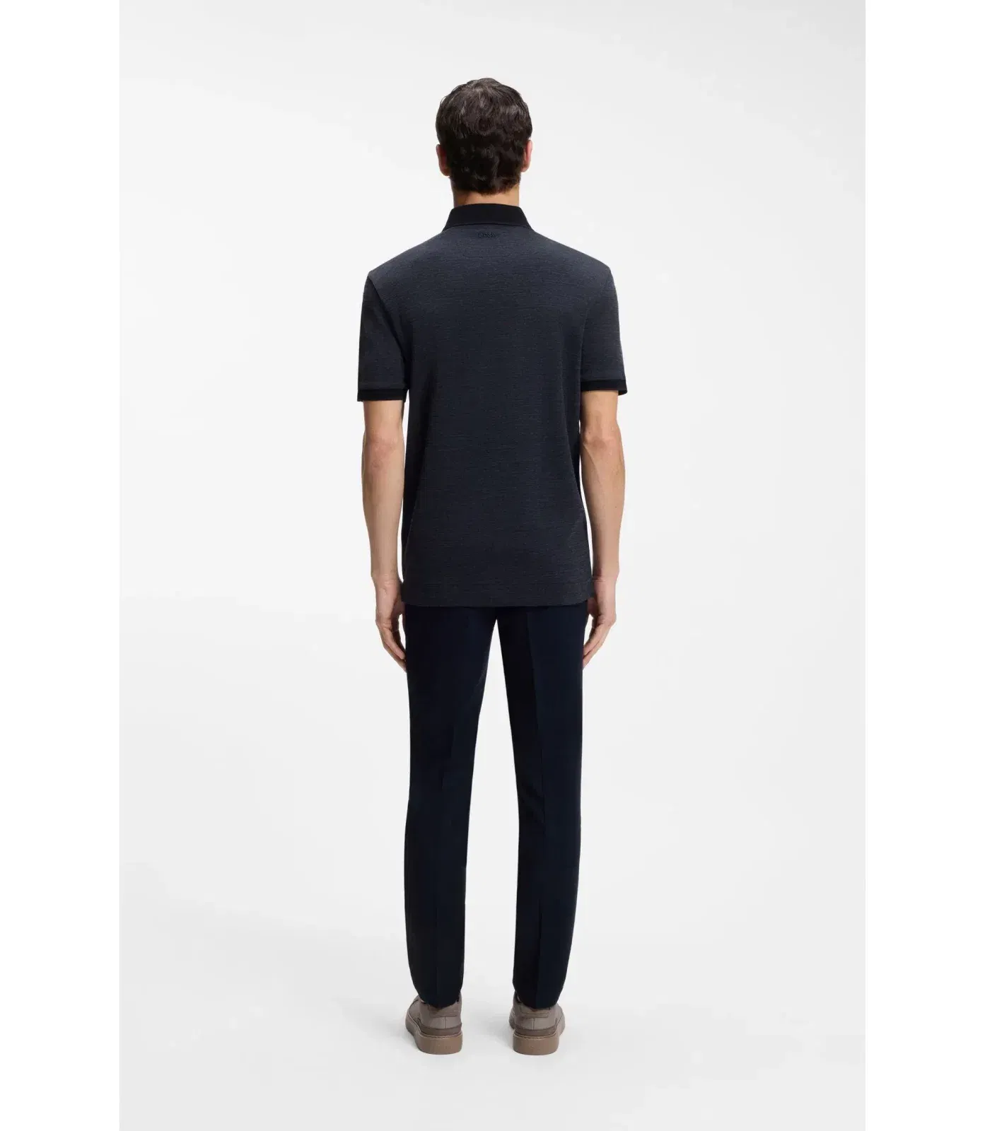 Boss X Aston Martin Polo Shirt In Wool Cotton Piqu Dark Blue
