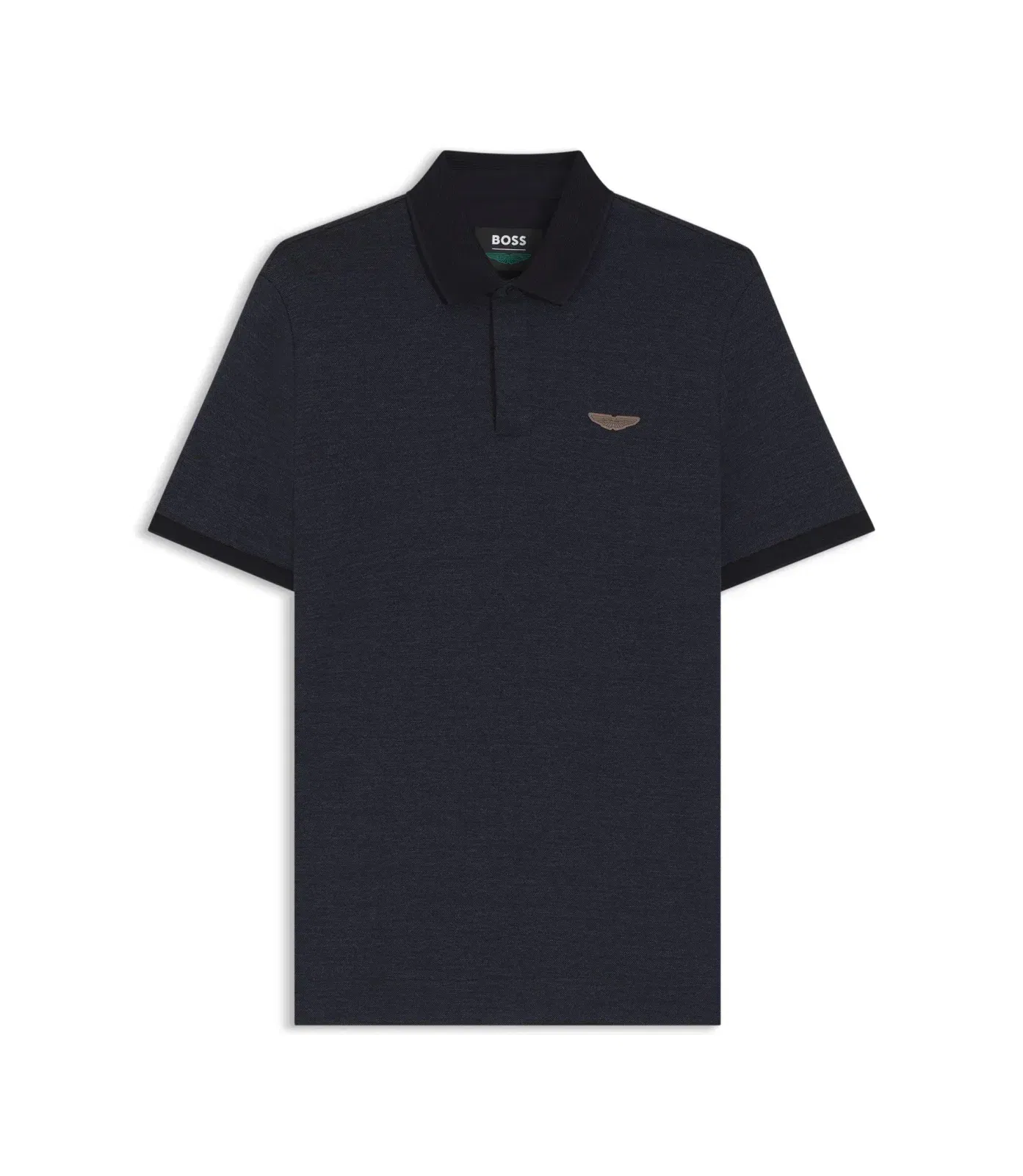 Boss X Aston Martin Polo Shirt In Wool Cotton Piqu Dark Blue