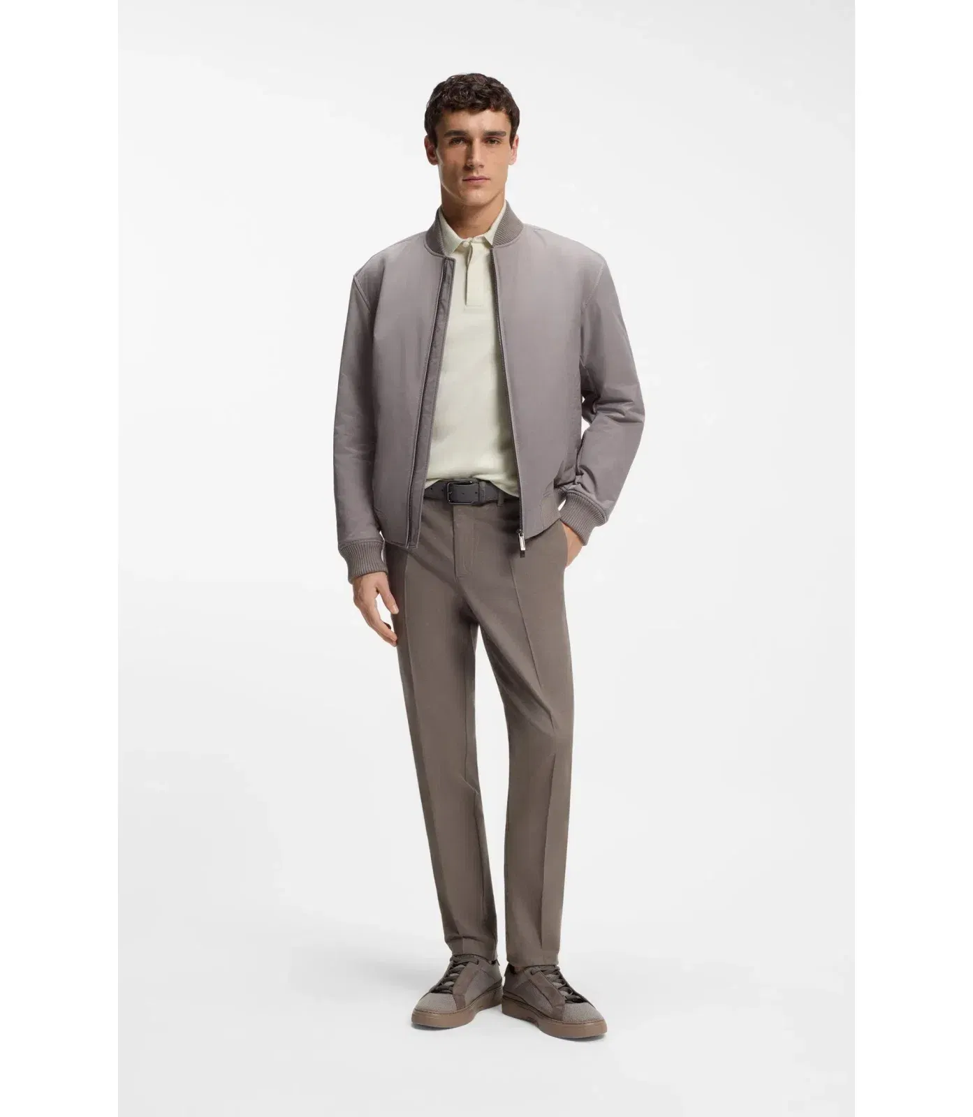 Boss X Aston Martin Polo Shirt In Wool Cotton Piqu White
