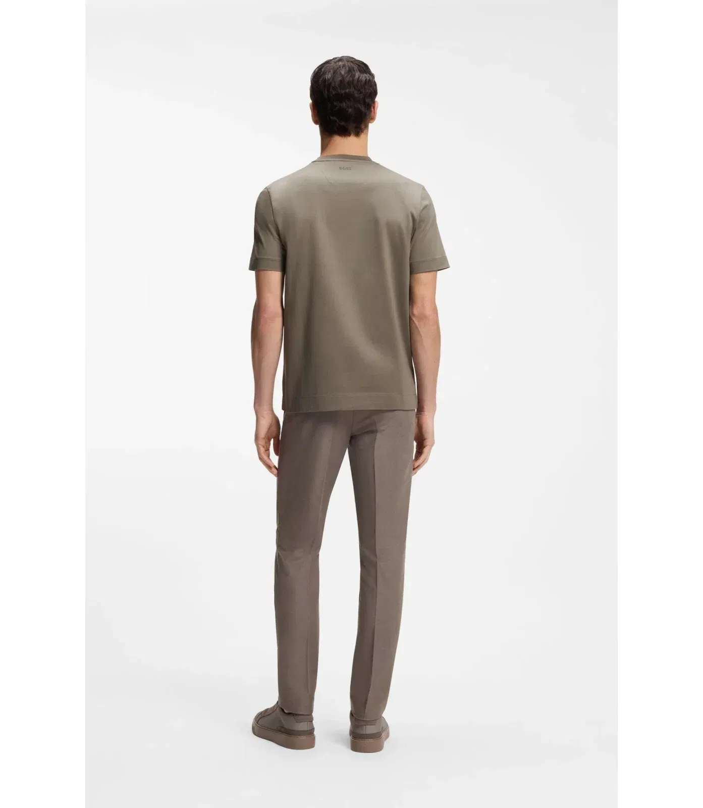 Boss X Aston Martin Mercerized Cotton T Shirt With Wing Detail Light Grey