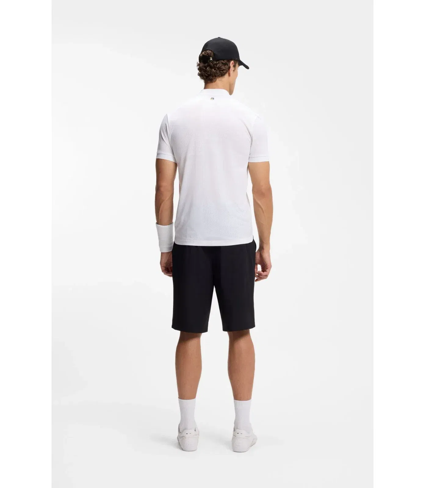 Boss Bodymapping Jersey Slim Fit Polo Shirt With Zip Neck White