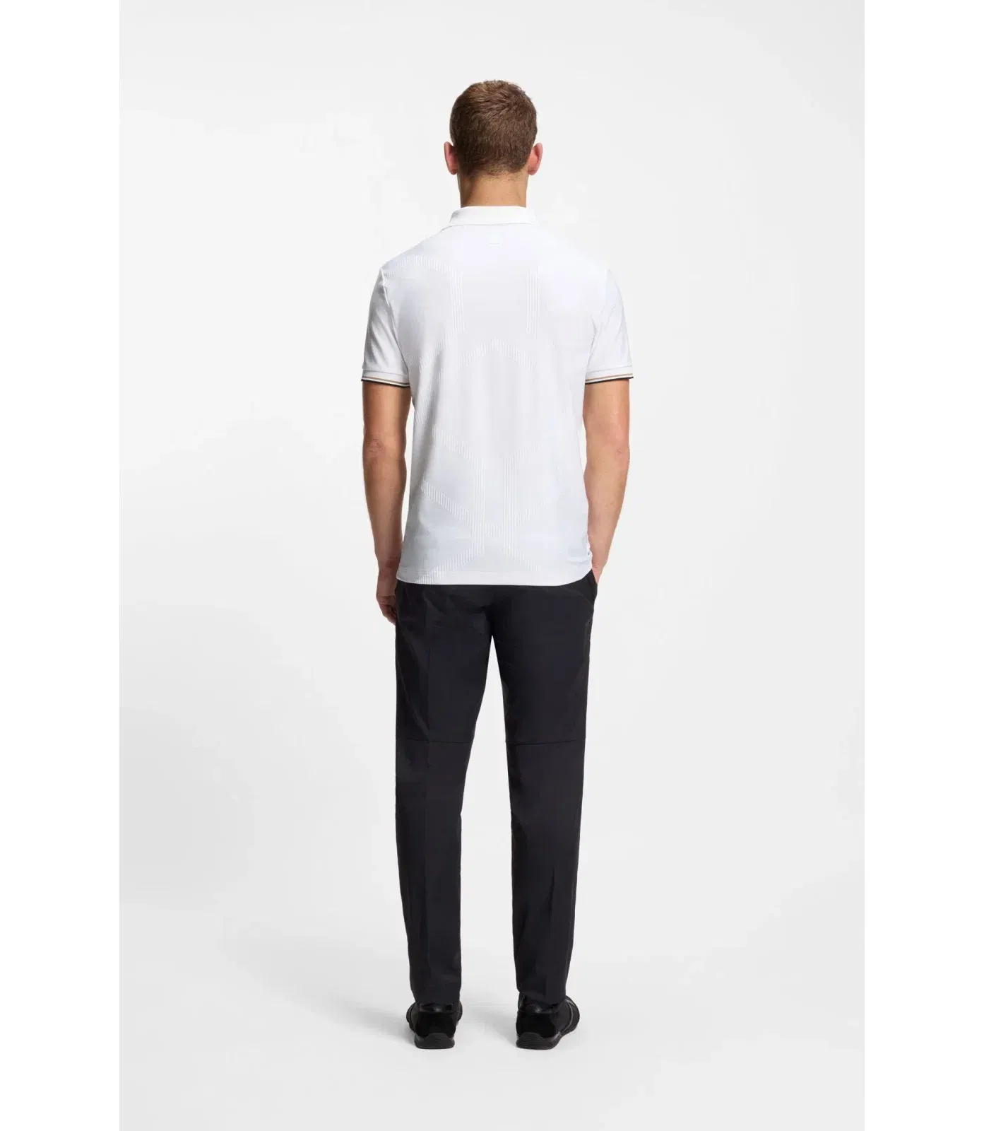 Boss Bodymap Detail Polo Shirt With Quick Dry Performance White