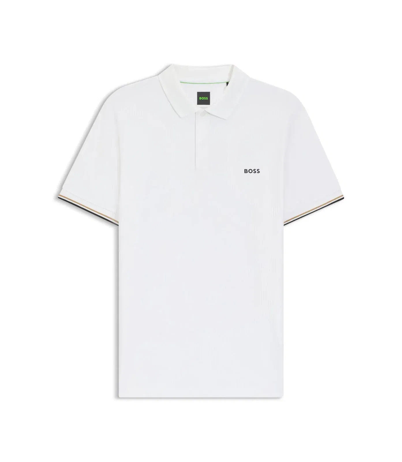 Boss Bodymap Detail Polo Shirt With Quick Dry Performance White