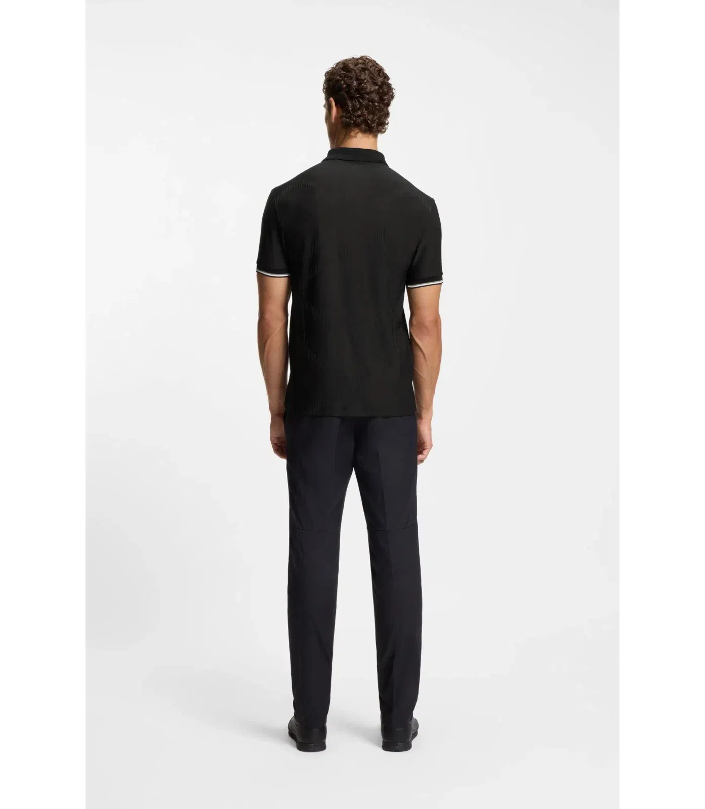 Boss Bodymap Detail Polo Shirt With Quick Dry Performance Black