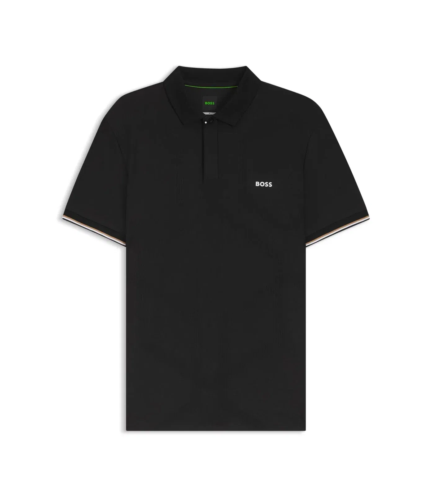 Boss Bodymap Detail Polo Shirt With Quick Dry Performance Black