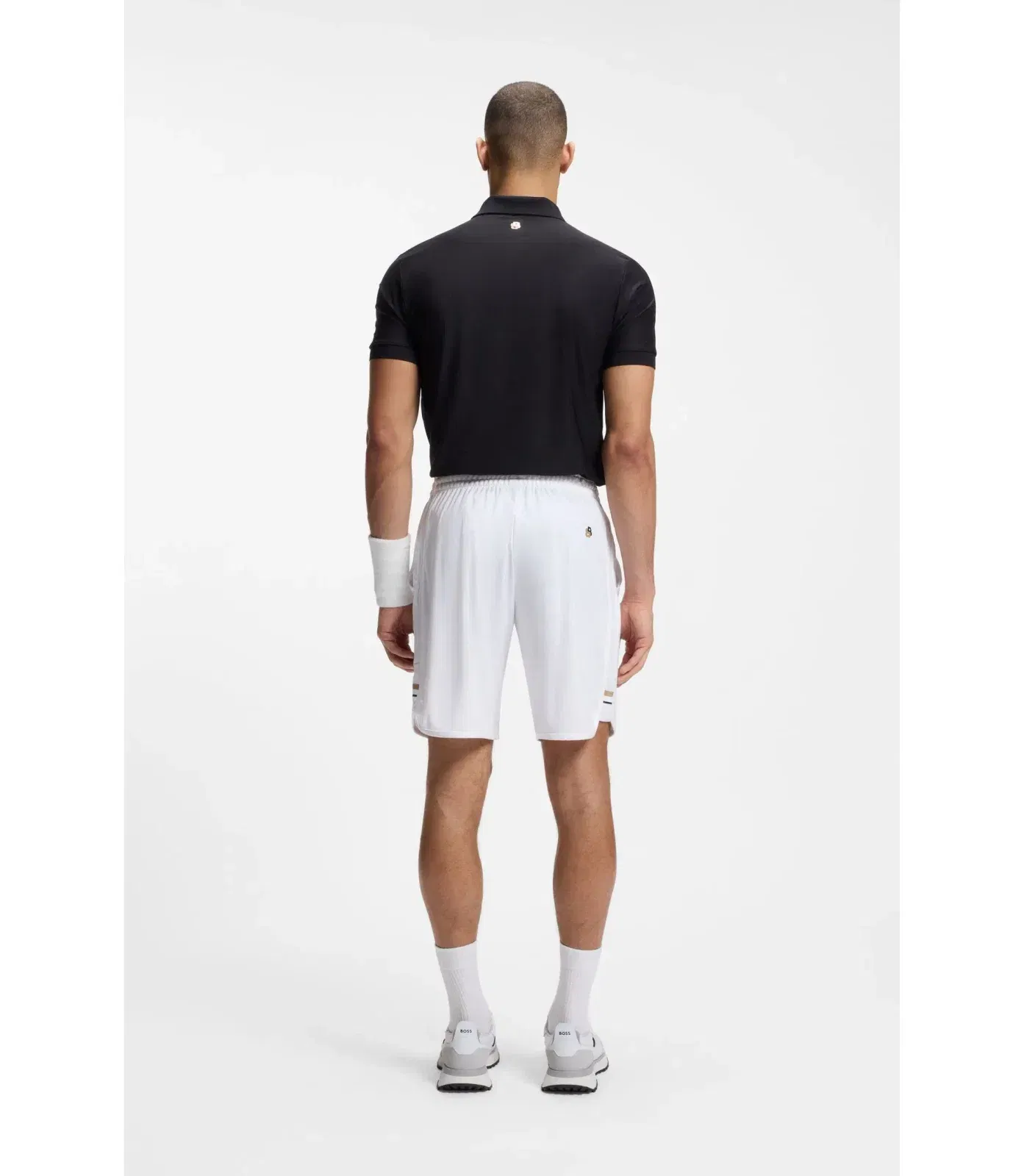 Boss Active Stretch Shorts In Quick Dry Fabric White