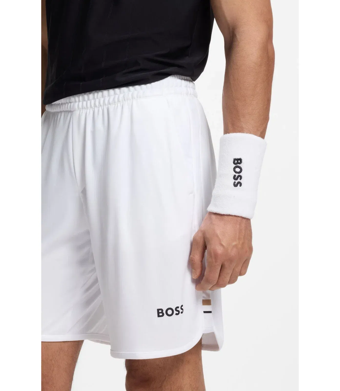 Boss Active Stretch Shorts In Quick Dry Fabric White