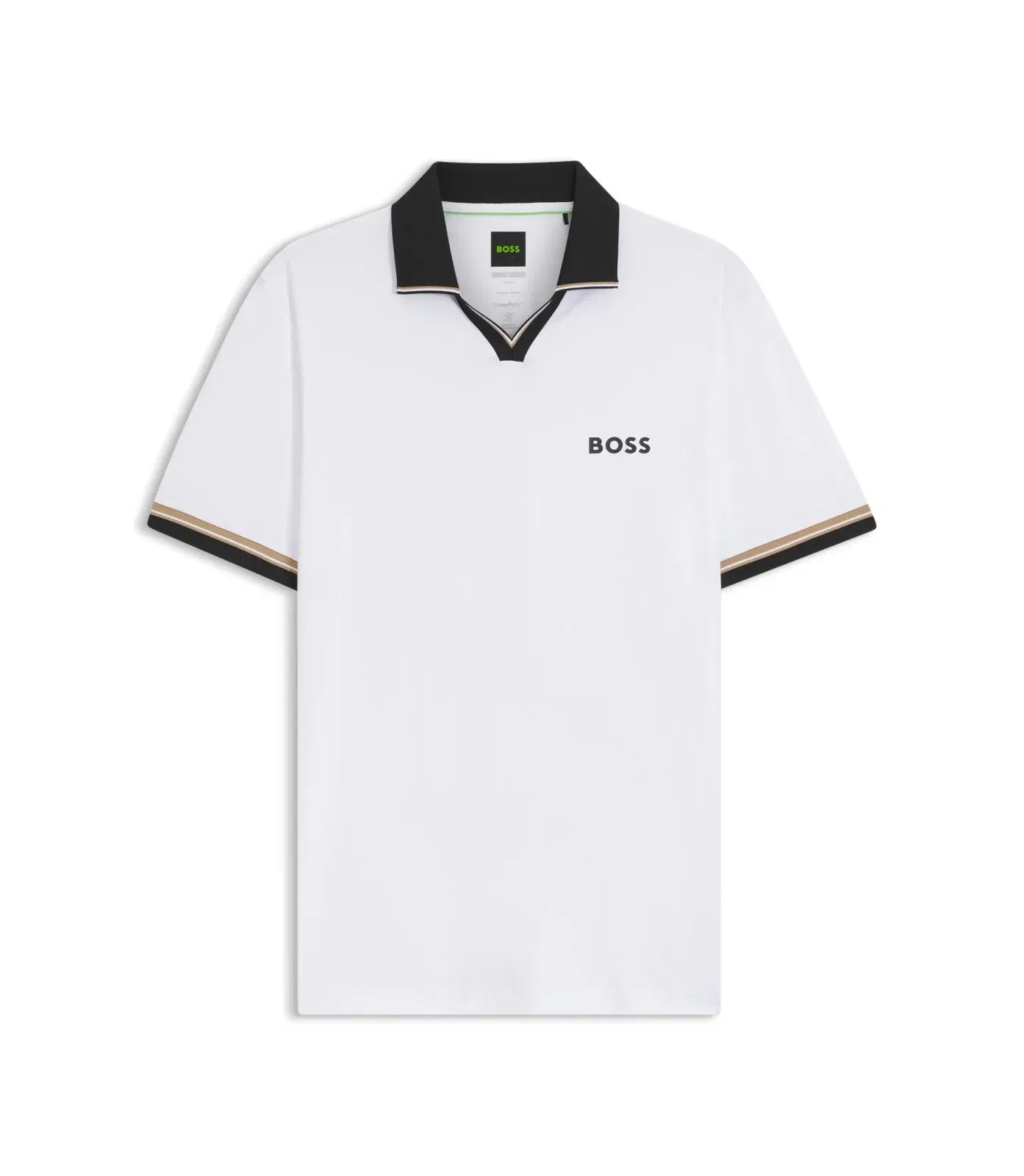 Boss Active Slim Fit Polo Shirt With Signature Stripe Details White