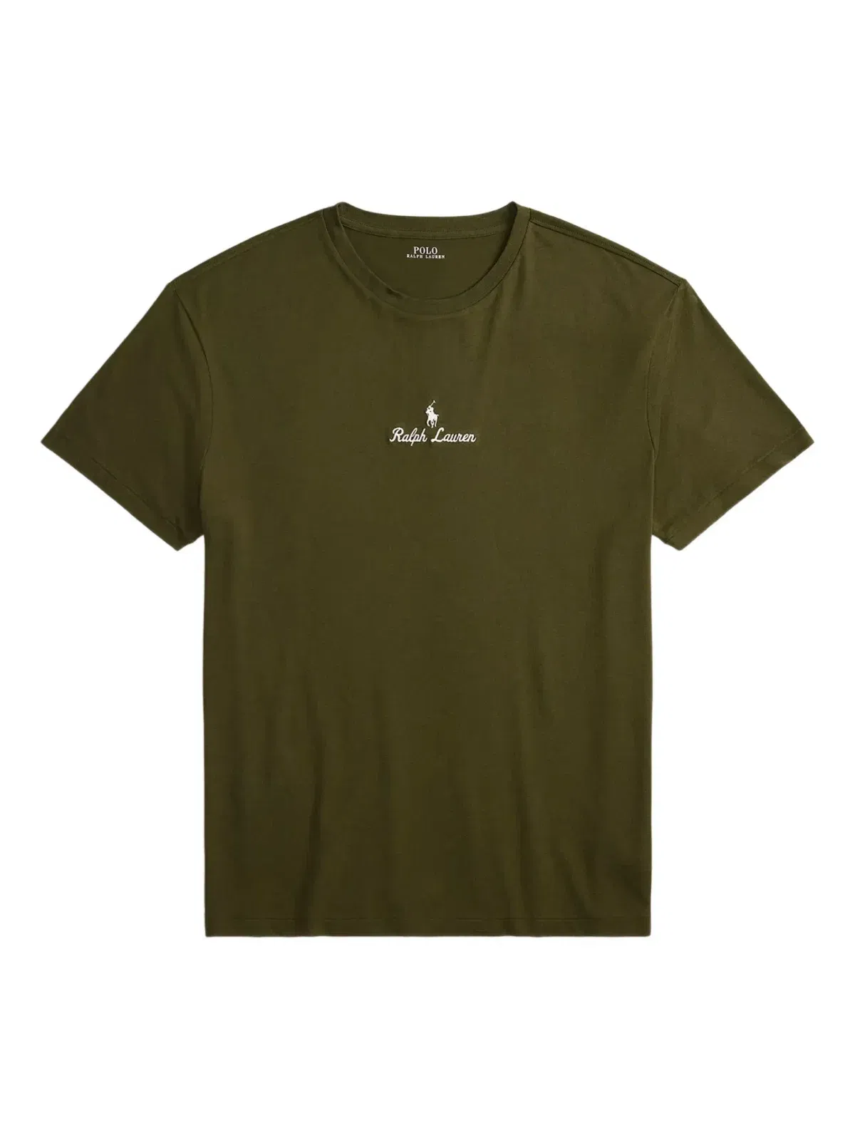 Polo Ralph Lauren central script icon logo t-shirt classic oversized fit in olive green