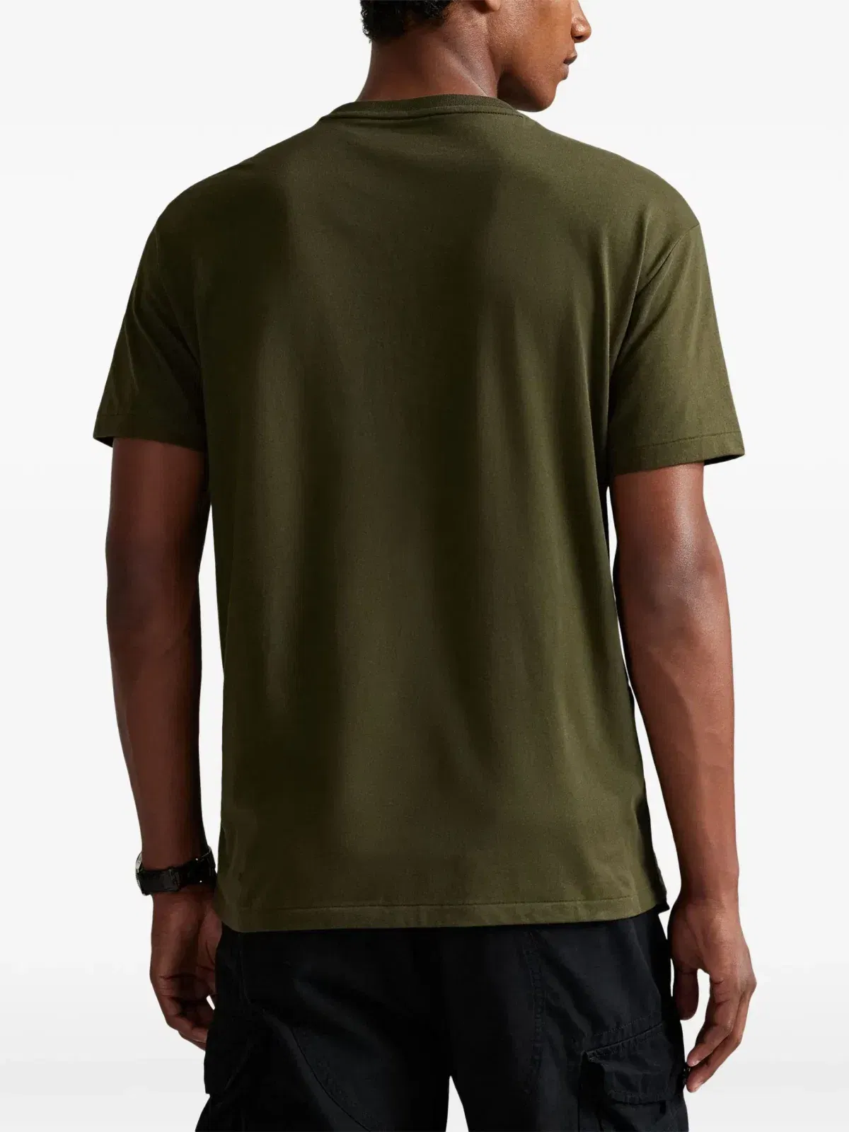 Polo Ralph Lauren central script icon logo t-shirt classic oversized fit in olive green