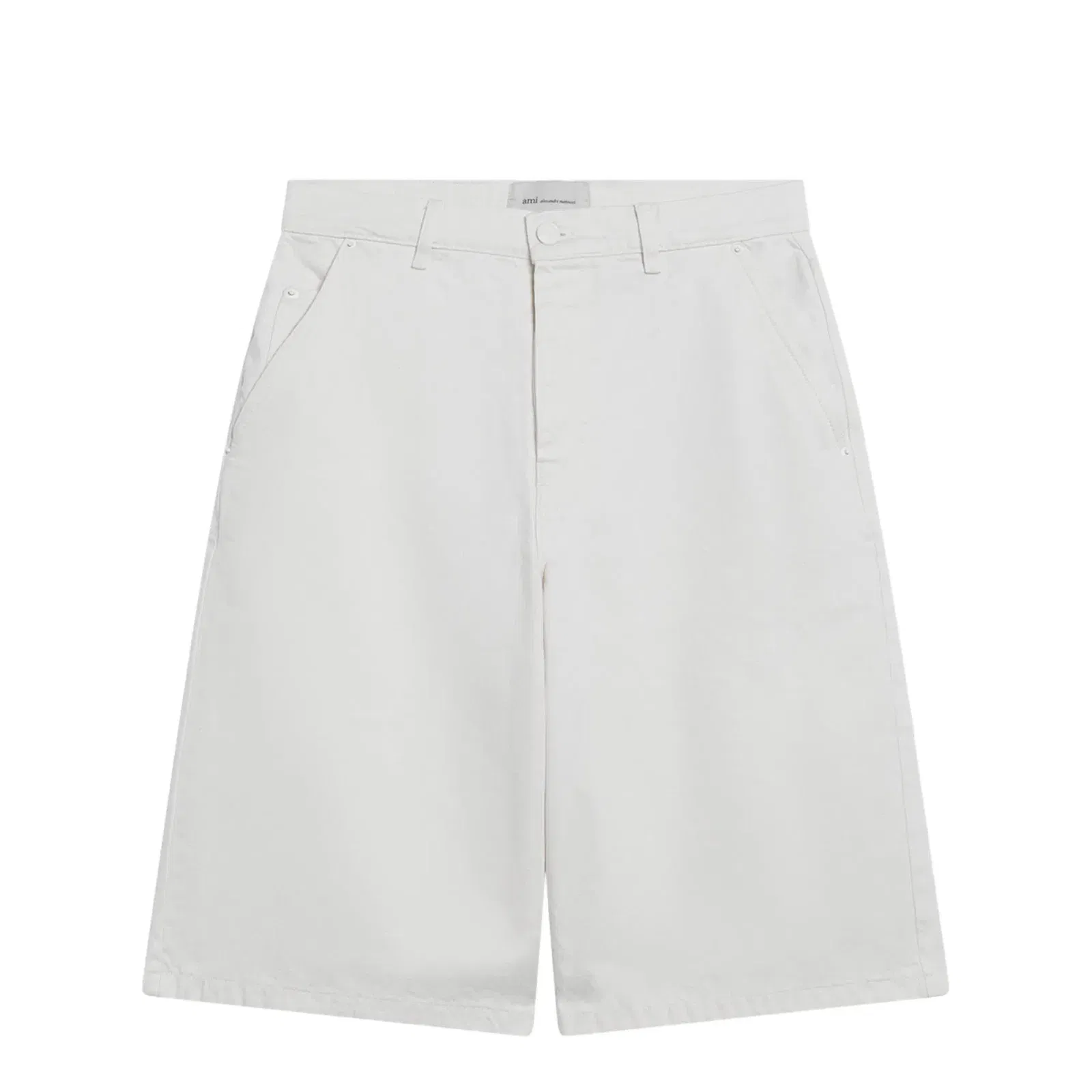 Wide-Fit Cotton Twill Bermuda Shorts In White