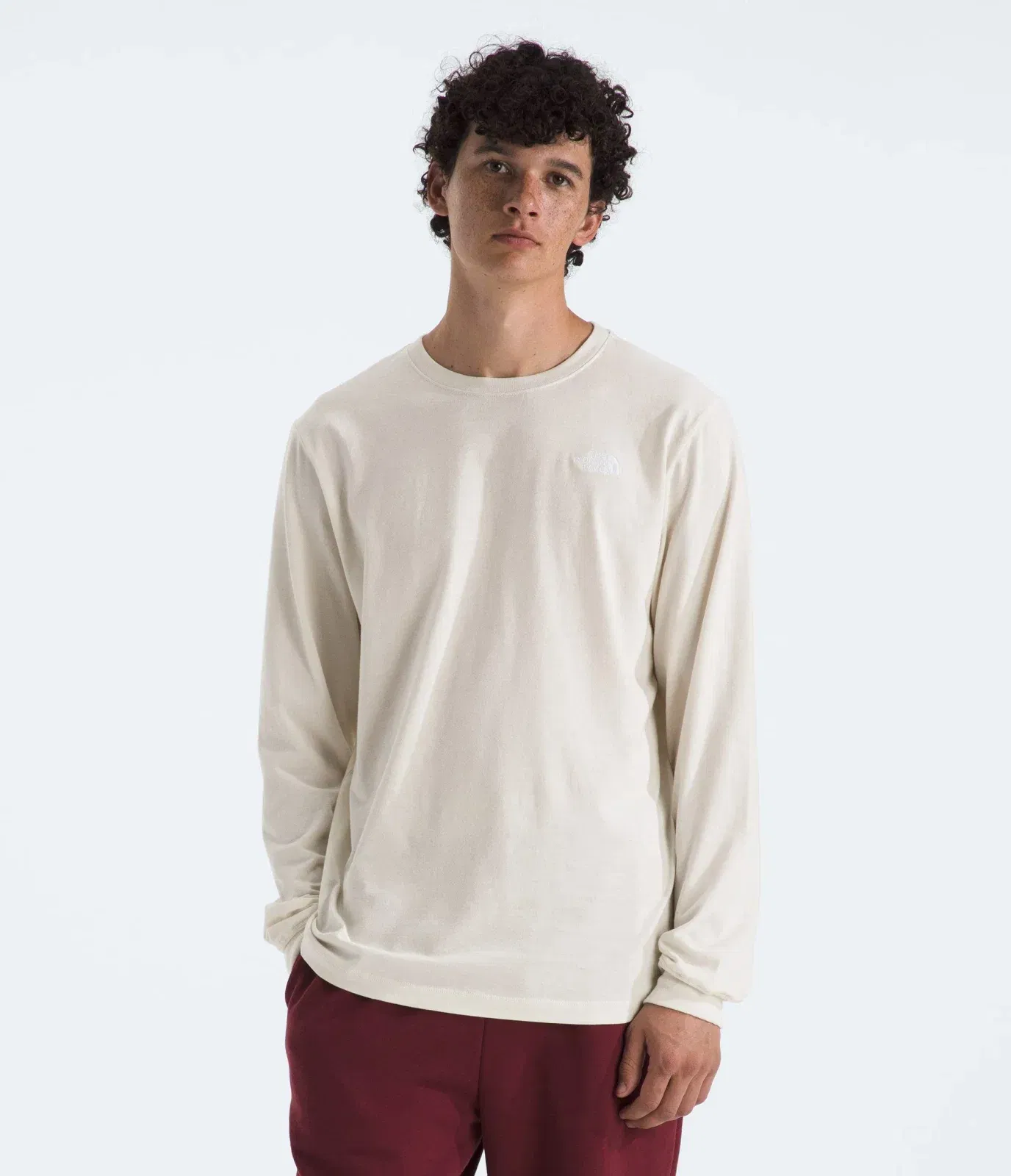 The North Face Men’s Evolution Simple Dome Regular Long-Sleeve Tee White Dune