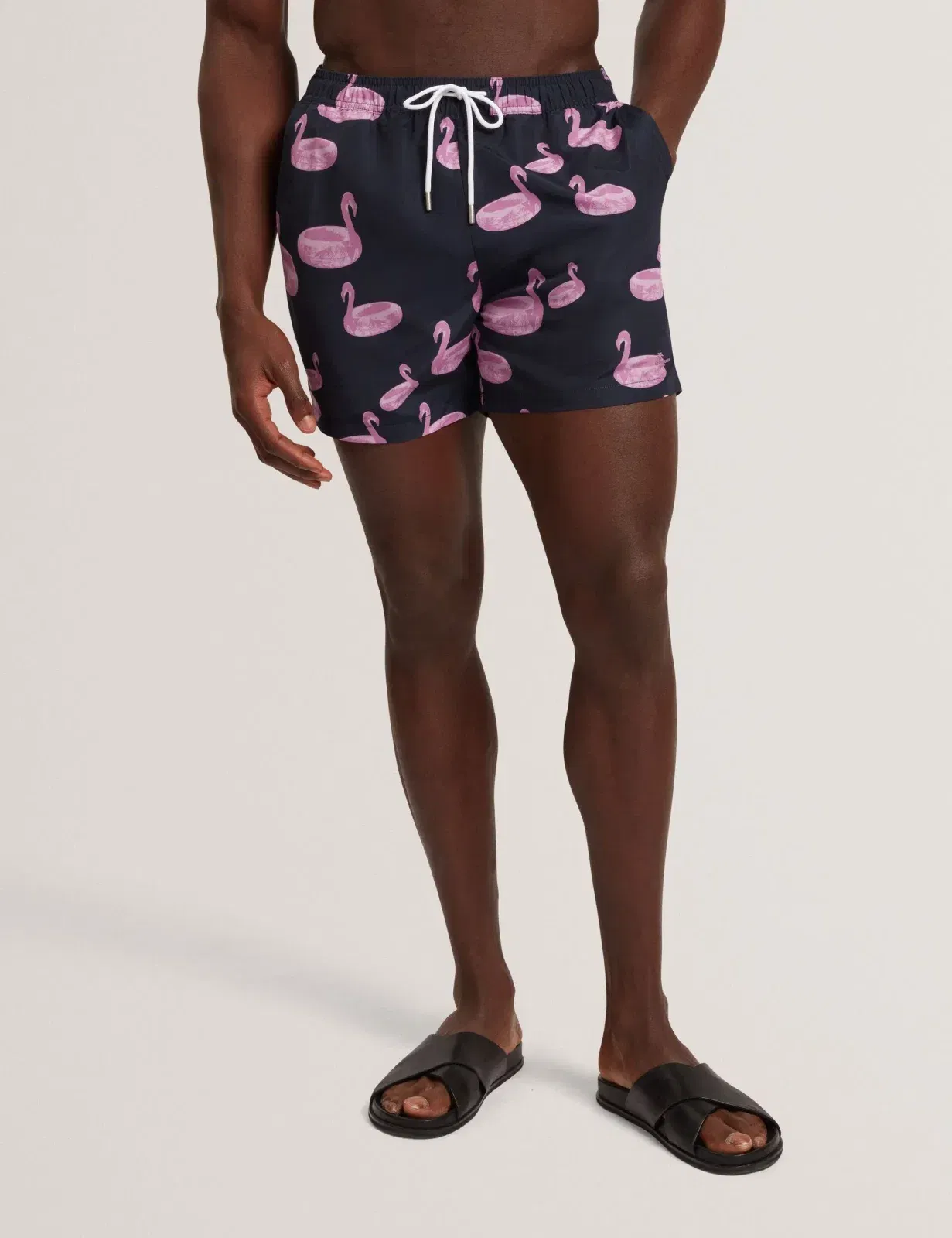Ted Baker Pomonna Flamingo Print Drawstring Swim Shorts