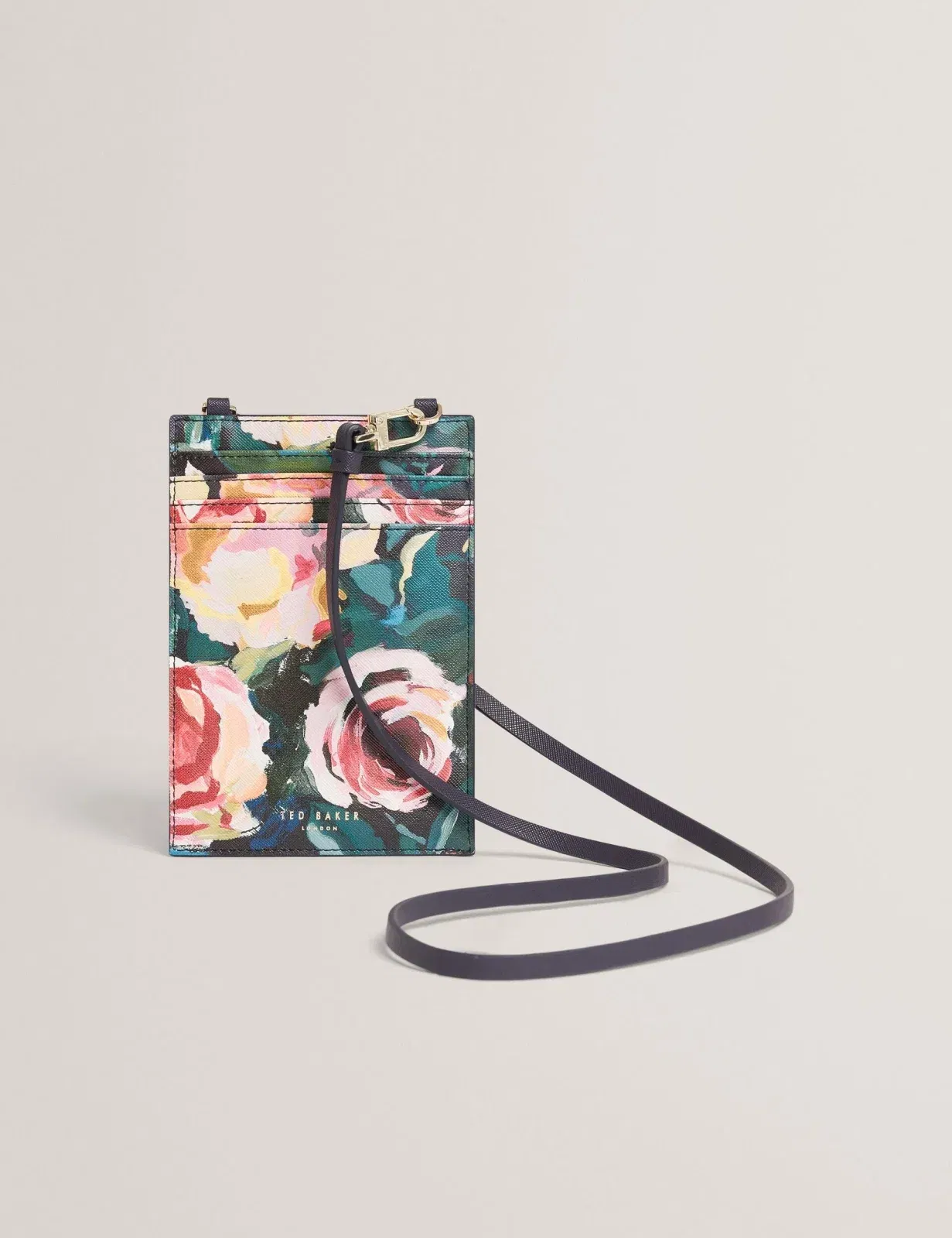 Ted Baker Kelssia Rose Print Phone Card Holder Lanyard Women's