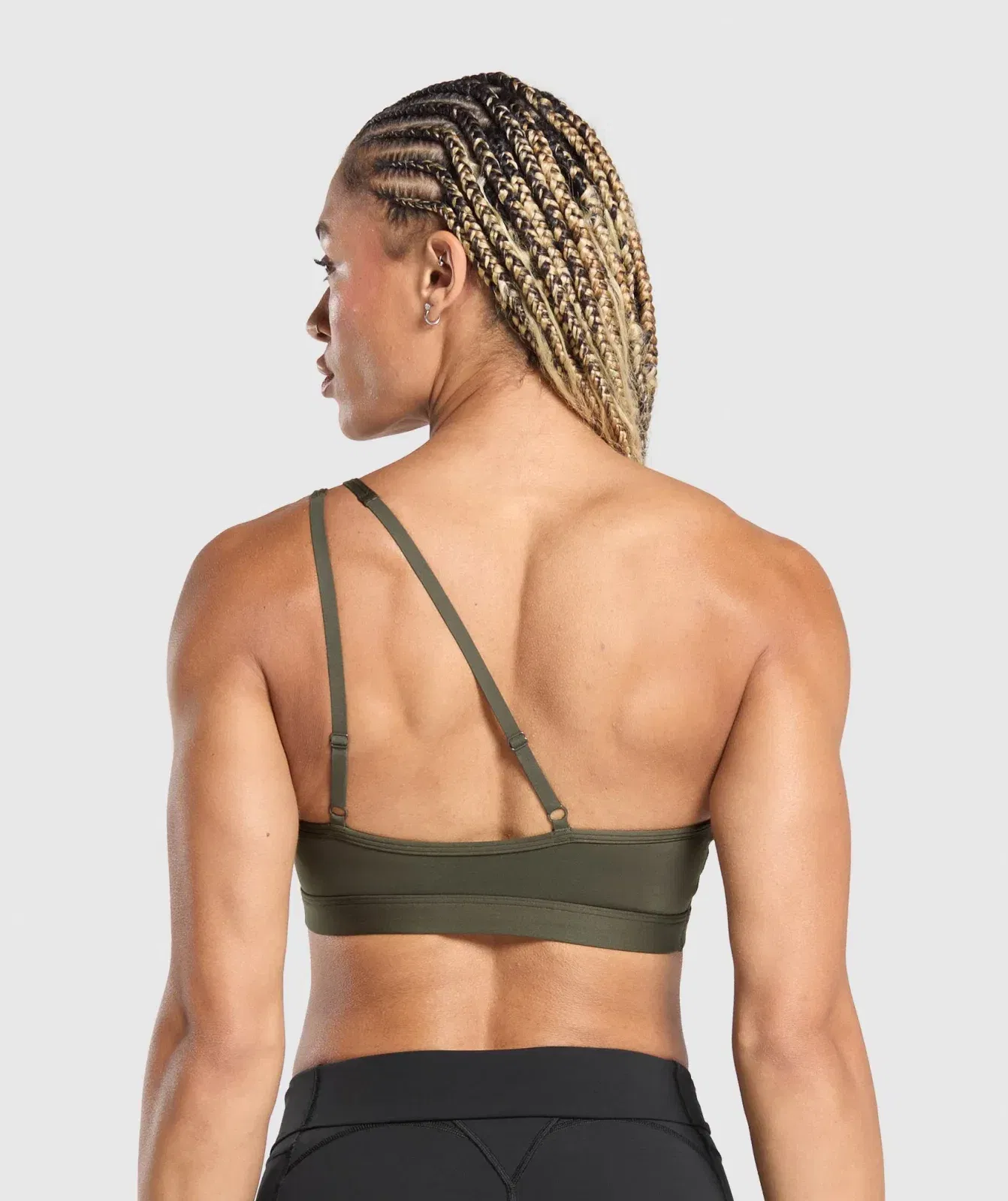 Women's Gymshark One Shoulder Sports Bra Weighted Green