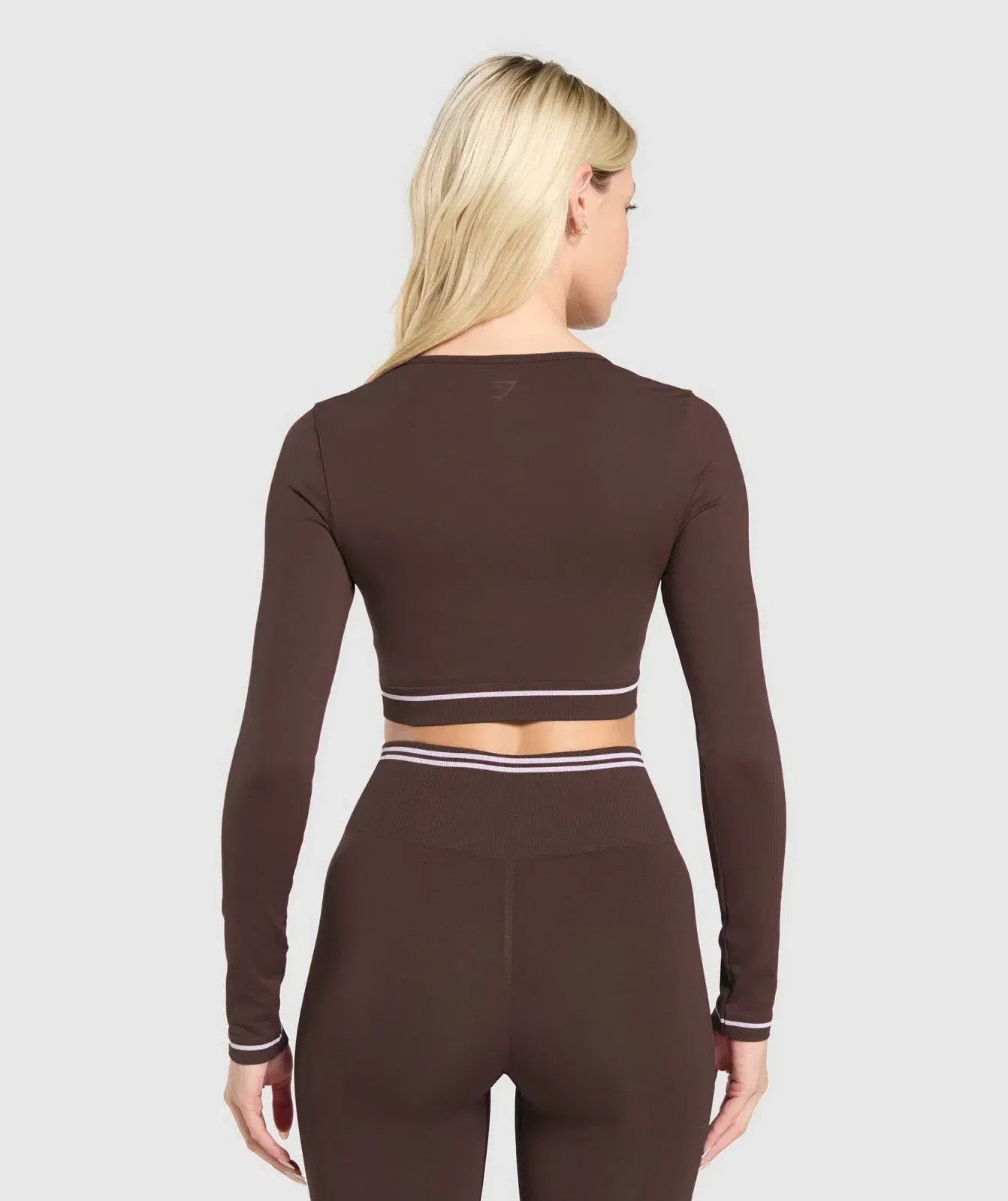 Women's Gymshark Contrast Seamless Crop Top Heritage Brown
