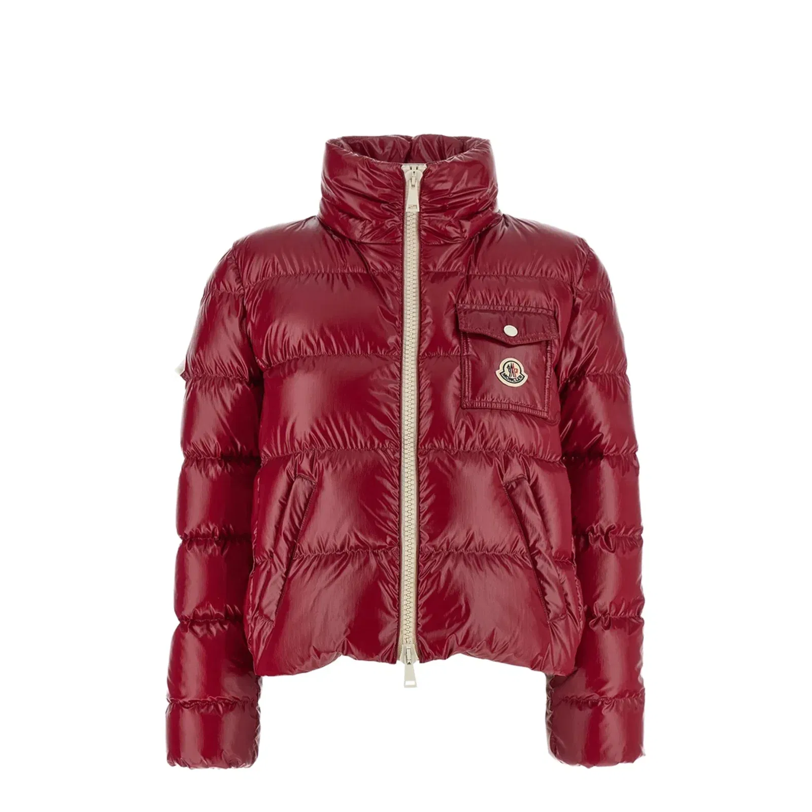 Cherry Pink Andro Hooded Short Down Jacket