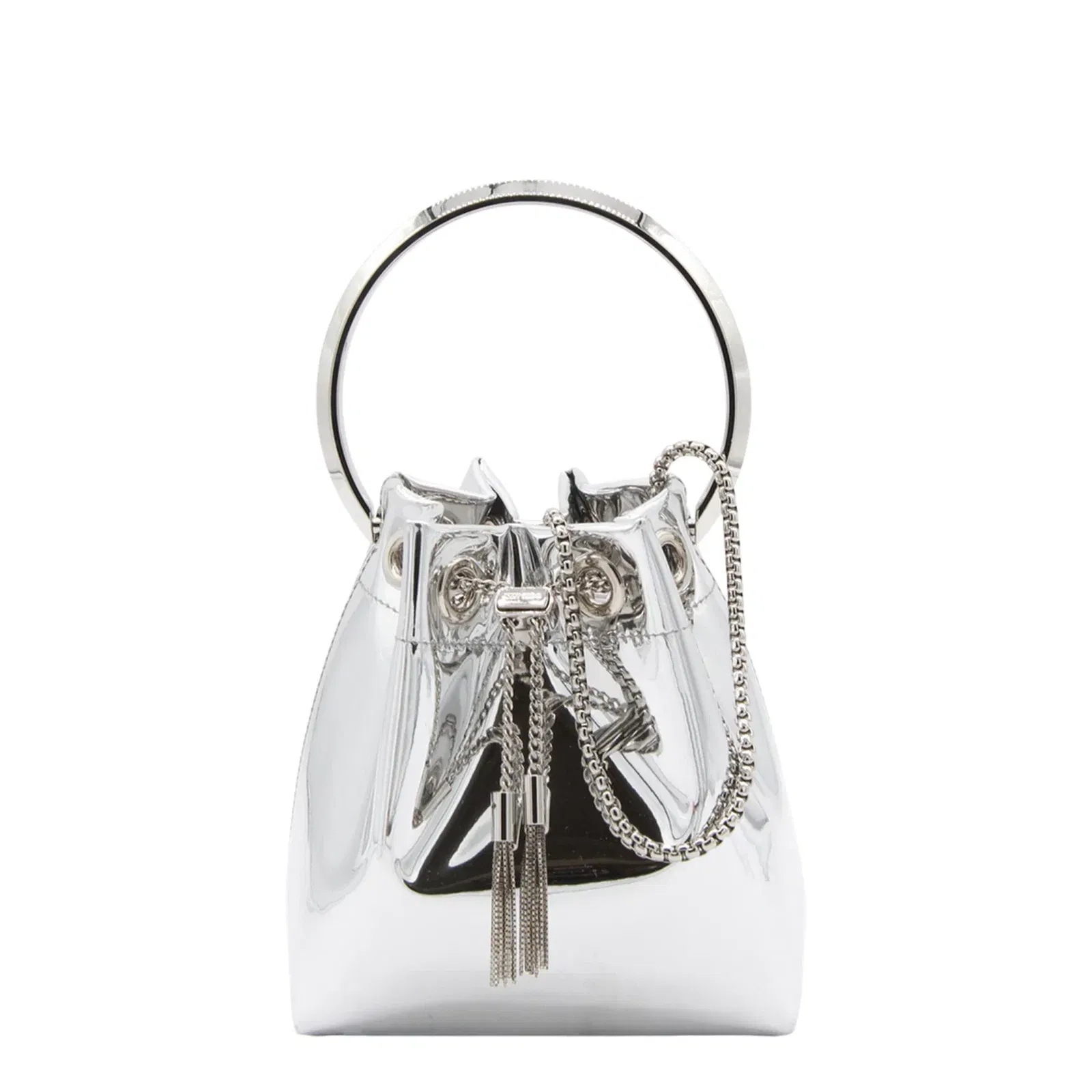 Bon Bon Mirror Fabric Mini Bag - Silver