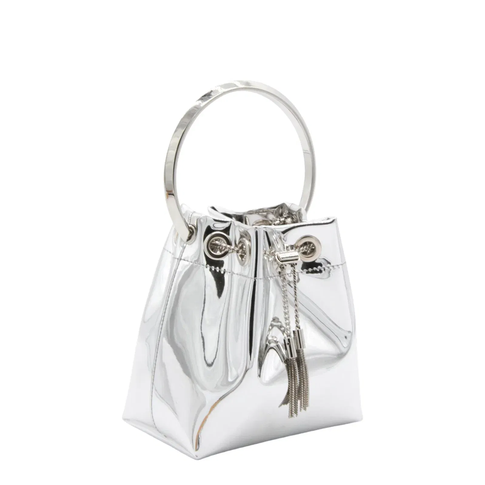 Bon Bon Mirror Fabric Mini Bag - Silver