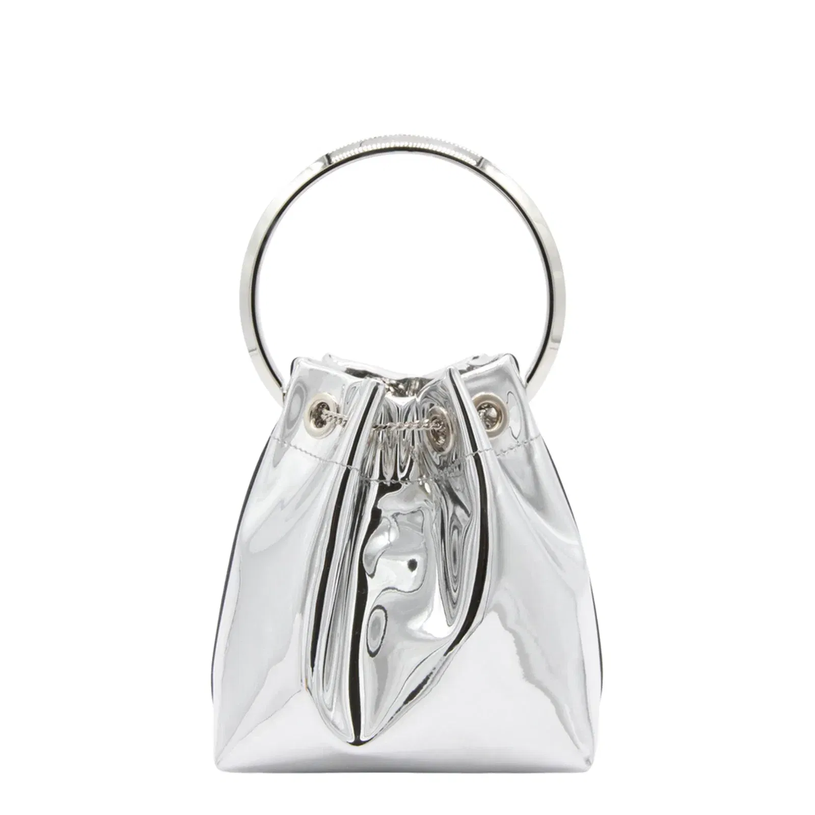 Bon Bon Mirror Fabric Mini Bag - Silver