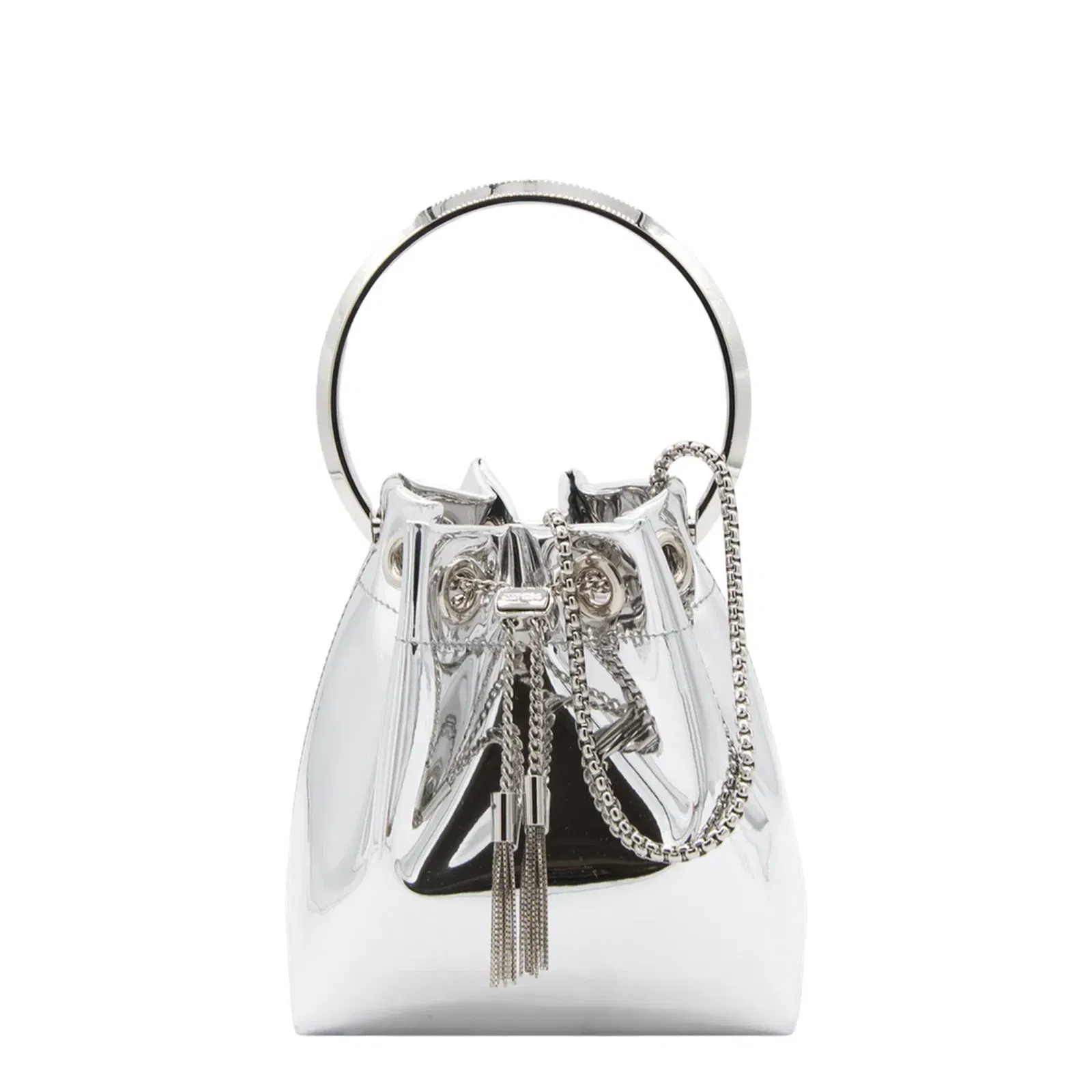 Bon Bon Mirror Fabric Mini Bag - Silver