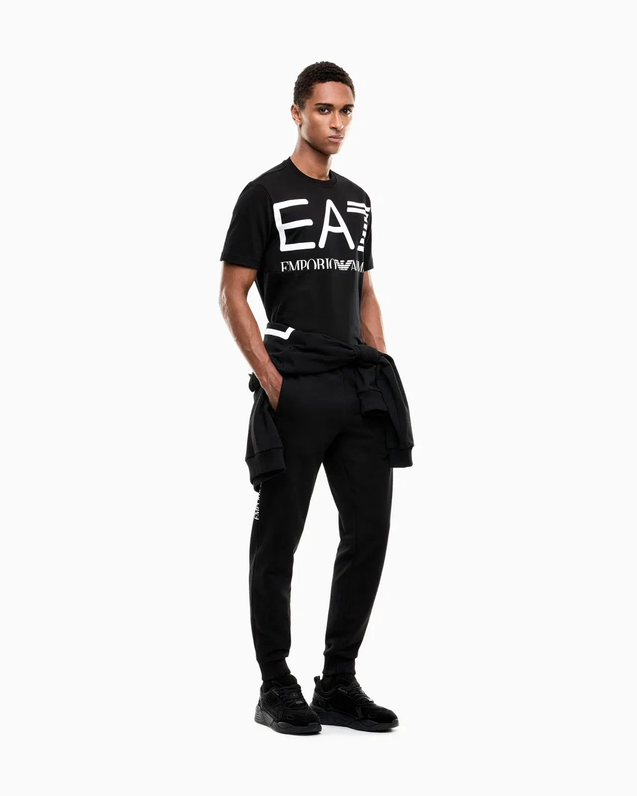EA7 T-shirt Logo Series in cotton jersey with oversized logo