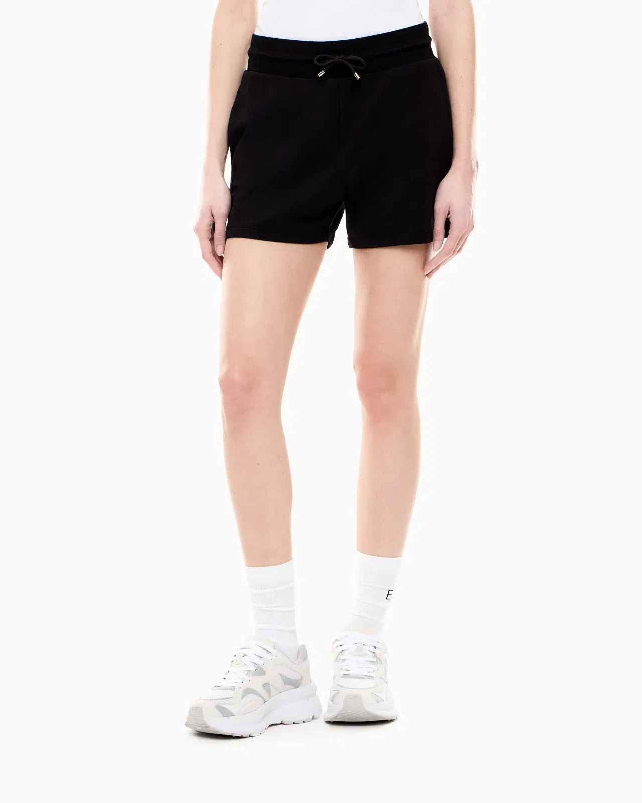 EA7 Cotton fleece jersey shorts with drawstring Core Lady