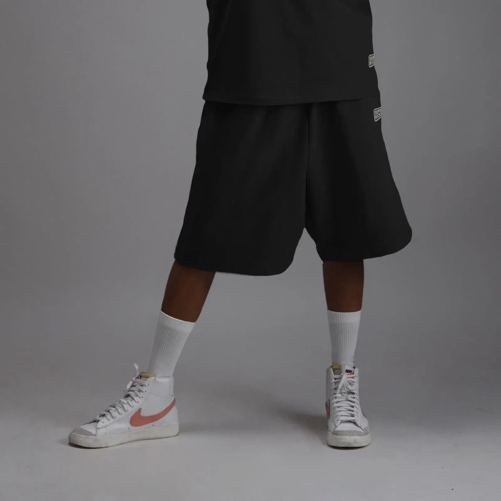 Superkicks | OVER THE KNEE SHORTS { CARBON BLACK
