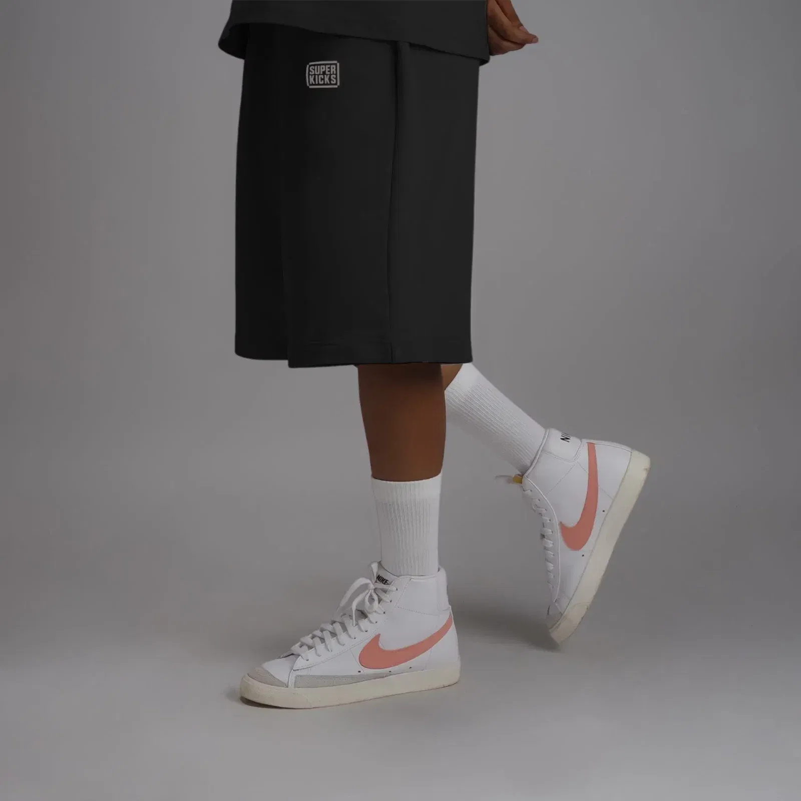 Superkicks | OVER THE KNEE SHORTS { CARBON BLACK