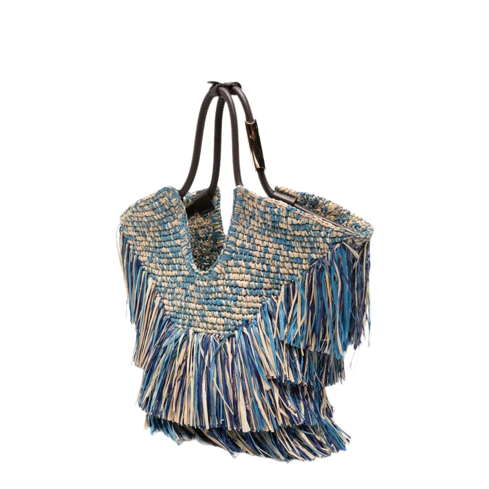 Goldentime Small Silk/Nylon Tote Bag - Blue