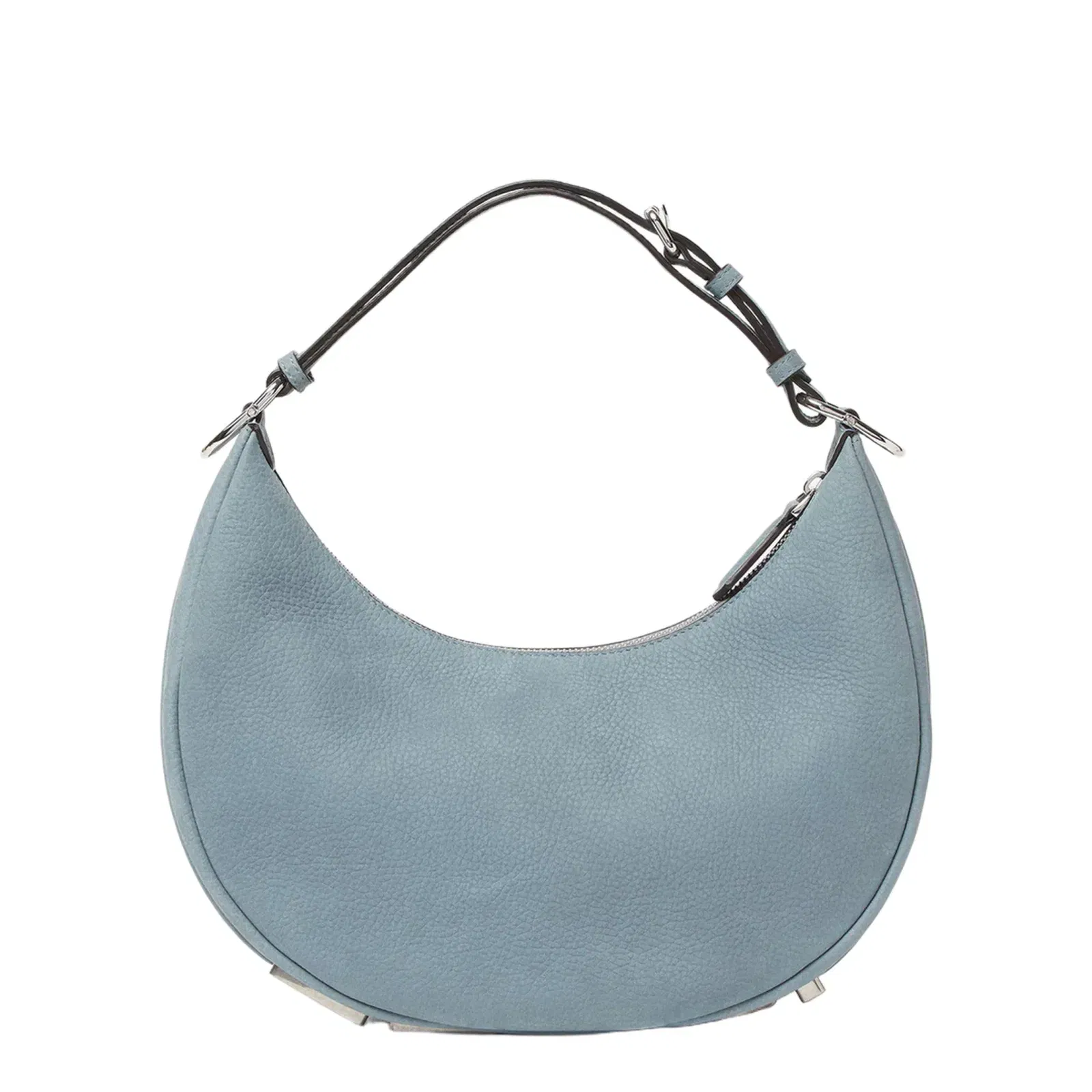 Fendigraphy Small Cuoio Romano Leather Shoulder Bag - Mercury Blue