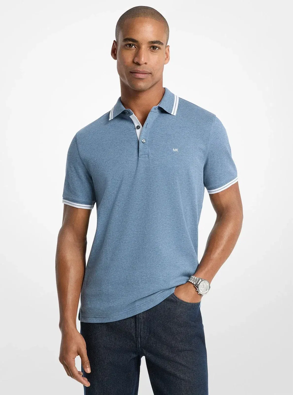 Greenwich Cotton Polo Shirt DENIM HTR